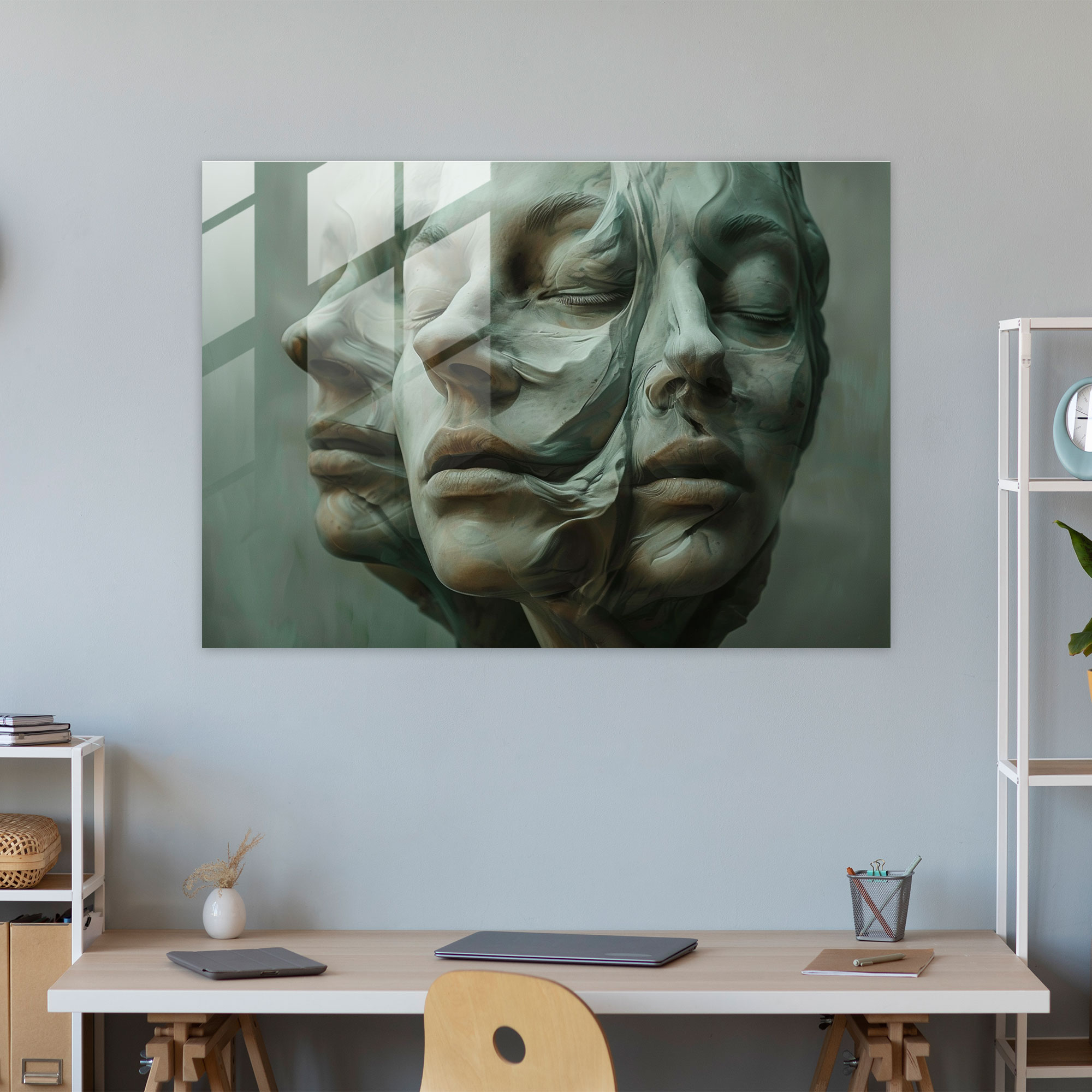 Surrealism Modern Art - Morphing Faces - Surrealism Art, Home Decoration, Surrealism Art, Wall Decoration