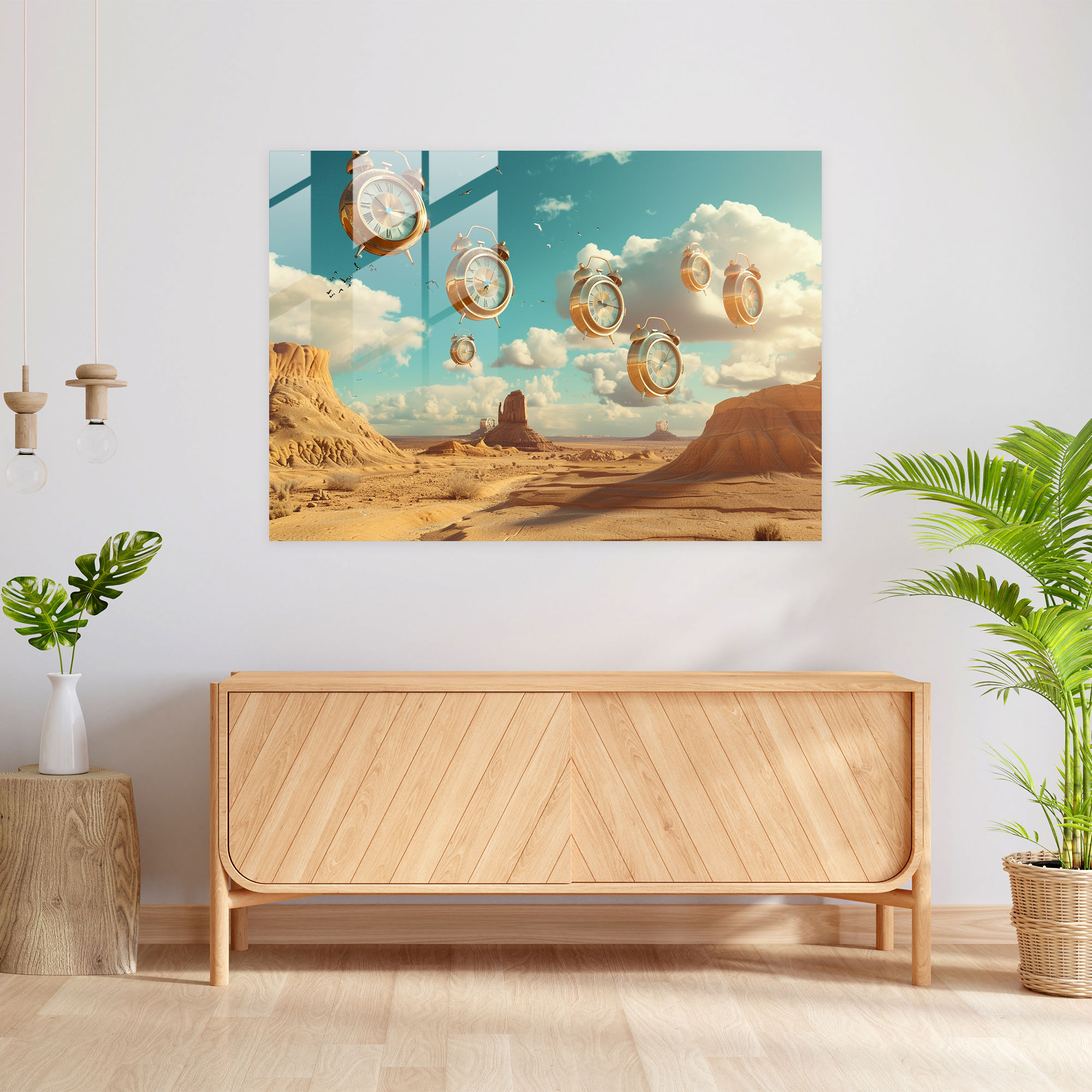 Surrealism Art Home Decoration - Surrealism Art, Surrealism Art, Glass Print, Clocks