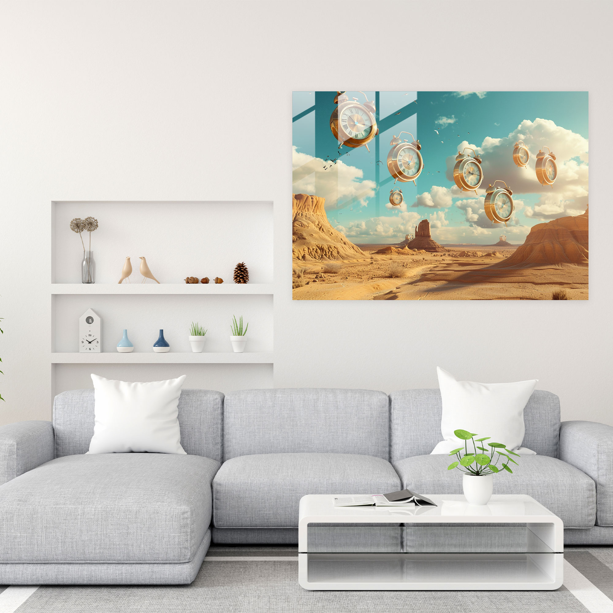 Surrealism Art Home Decoration - Surrealism Art, Surrealism Art, Glass Print, Clocks
