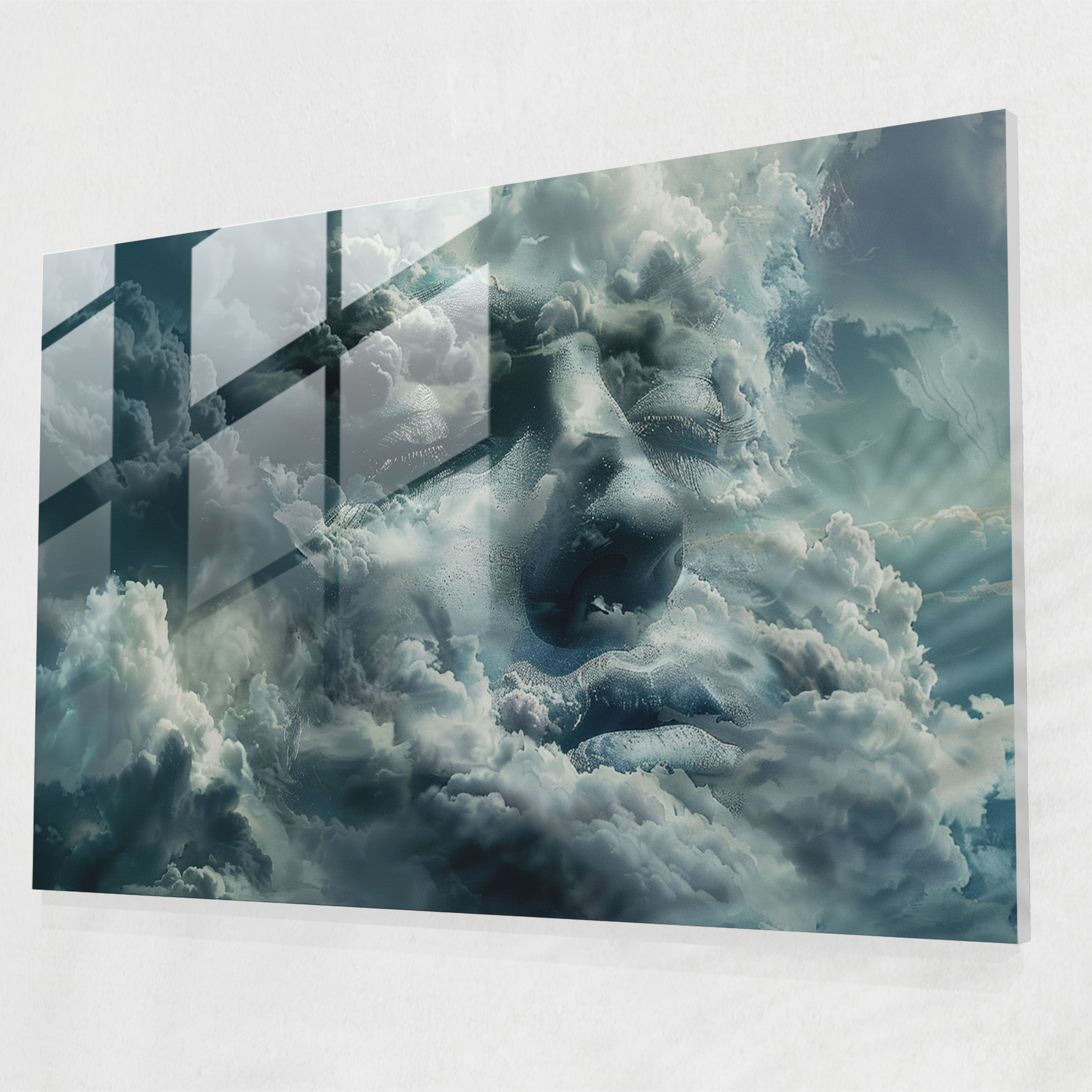 Surrealism Art Home Decoration - Surrealism Art, Face, Glass Wall Art, Modern Art