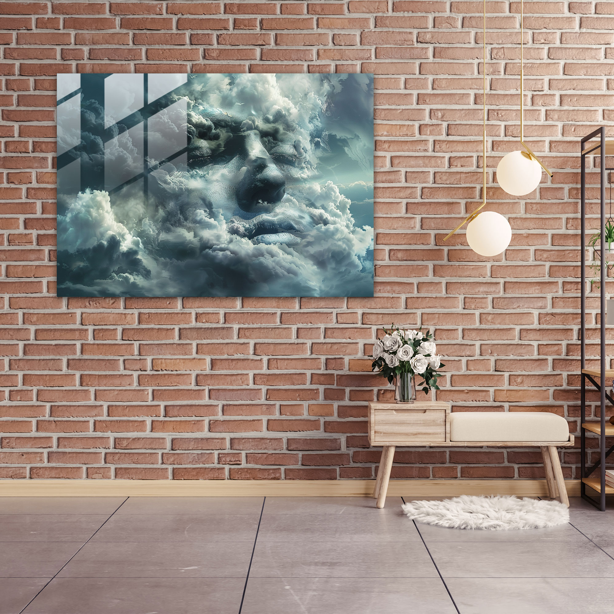 Surrealism Art Home Decoration - Surrealism Art, Face, Glass Wall Art, Modern Art