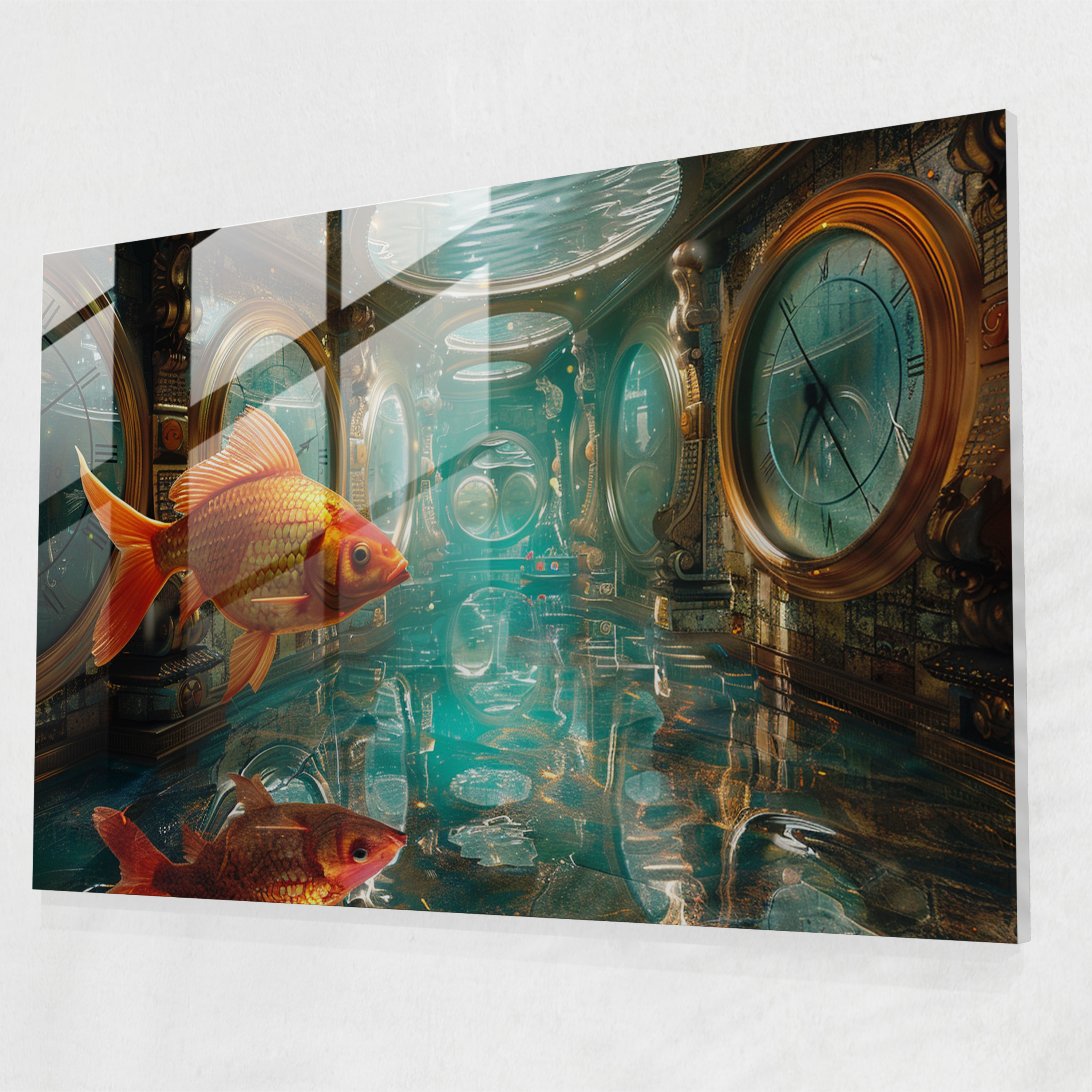 Surrealism Home Decoration Fish - Surrealism Art, Glass Print, Home Decoration, Surrealism Art