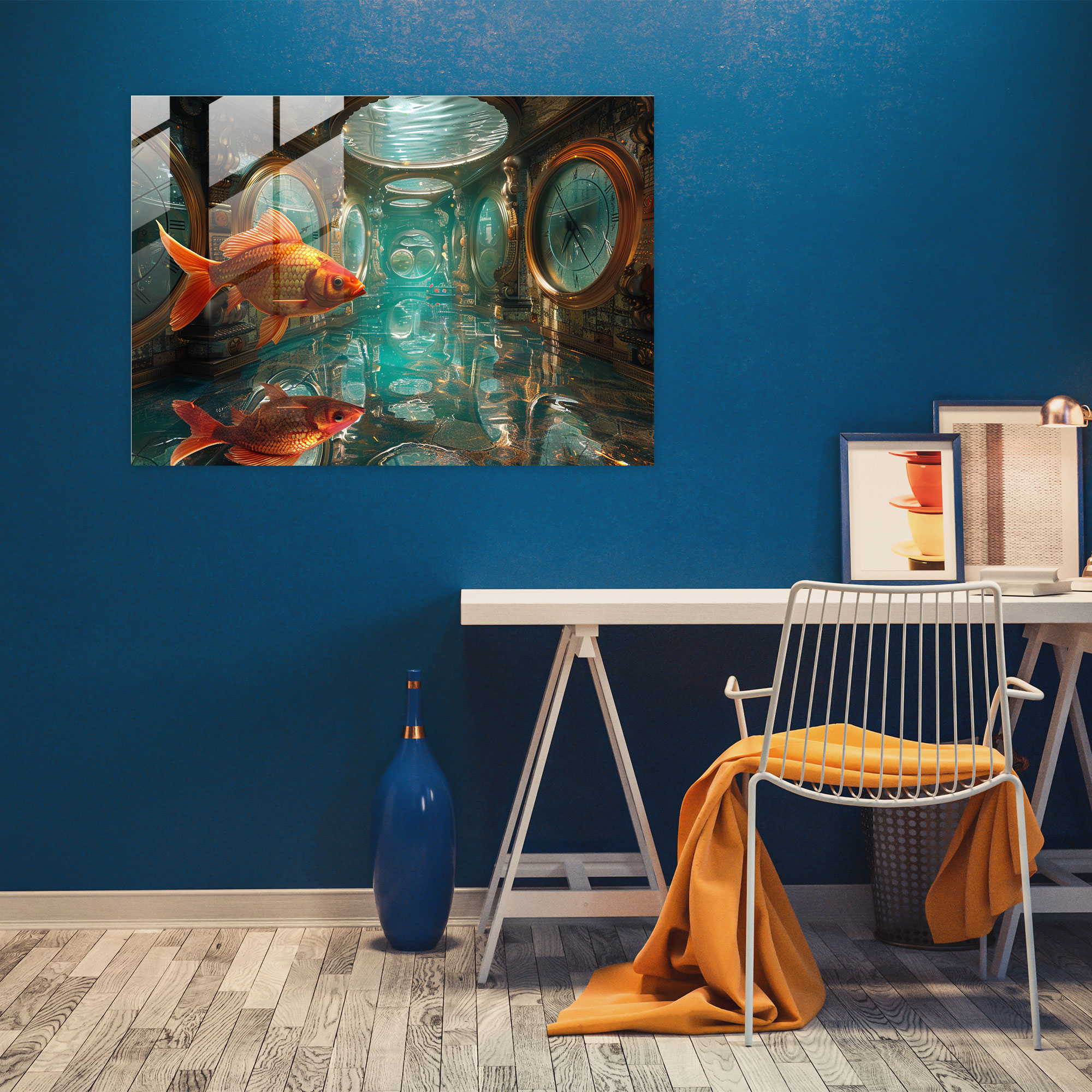 Surrealism Home Decoration Fish - Surrealism Art, Glass Print, Home Decoration, Surrealism Art