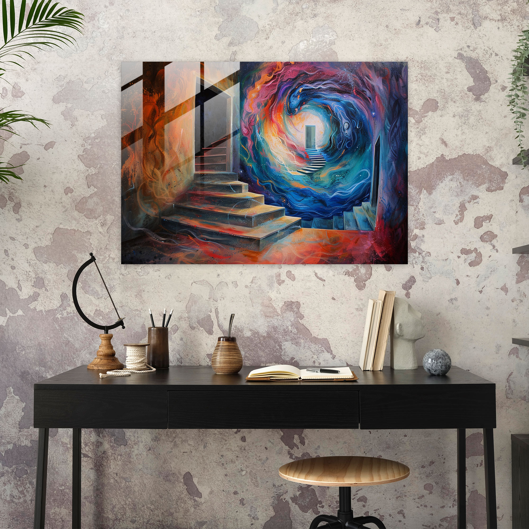 Surrealism Glass Art Vortex - Surrealism Art, Home Decoration, Modern Art, Glass Print