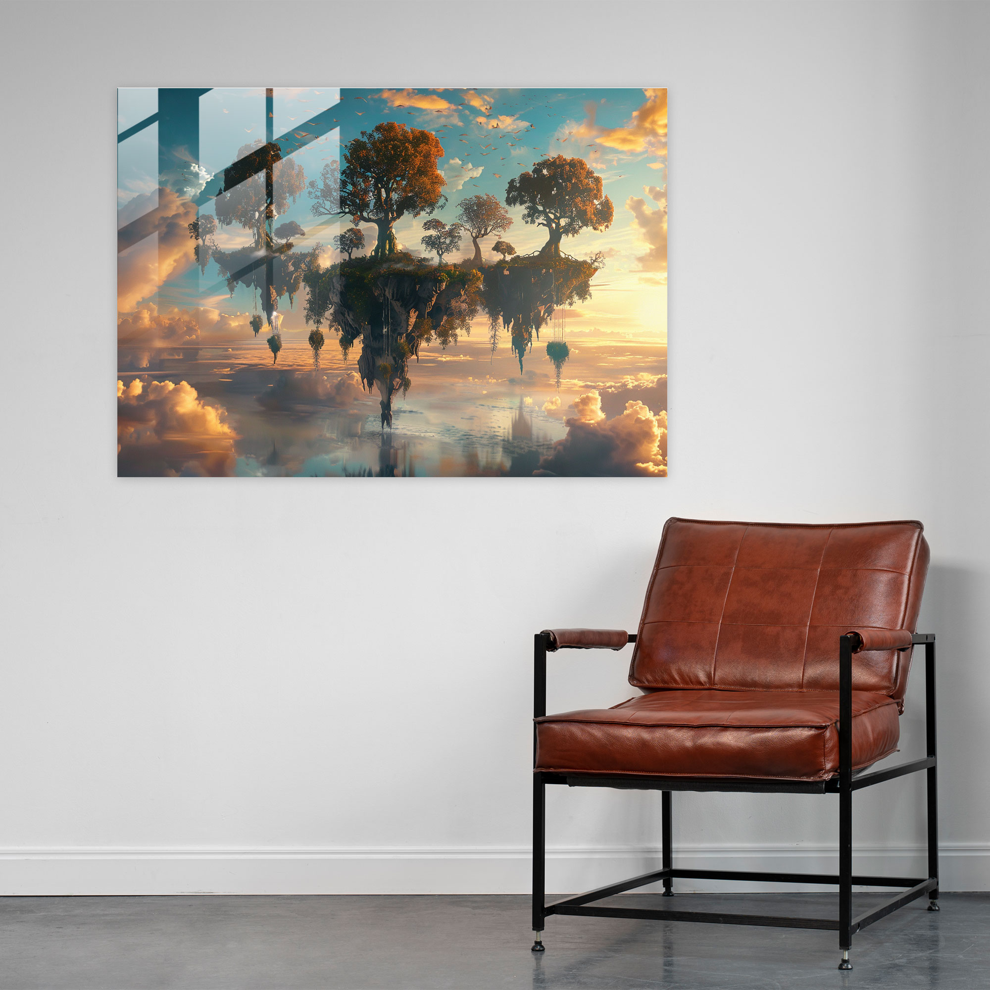 Surrealism Modern Art Landscape - Surrealism Art, Home Decoration, Glass Print, Glass Wall Art