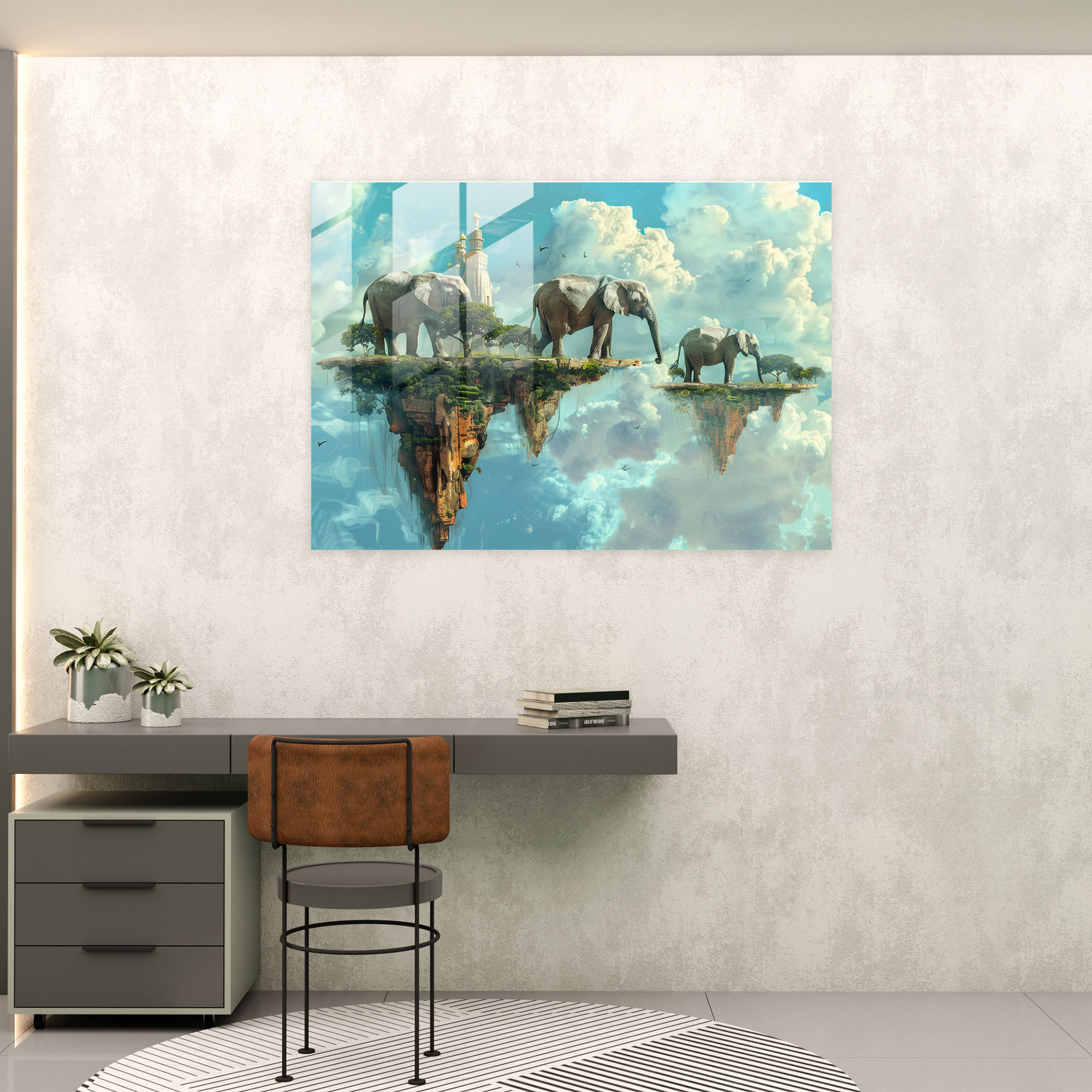 Surrealism Glass Print - Surrealism Art, Home Decoration, Surrealism Art, Modern Art
