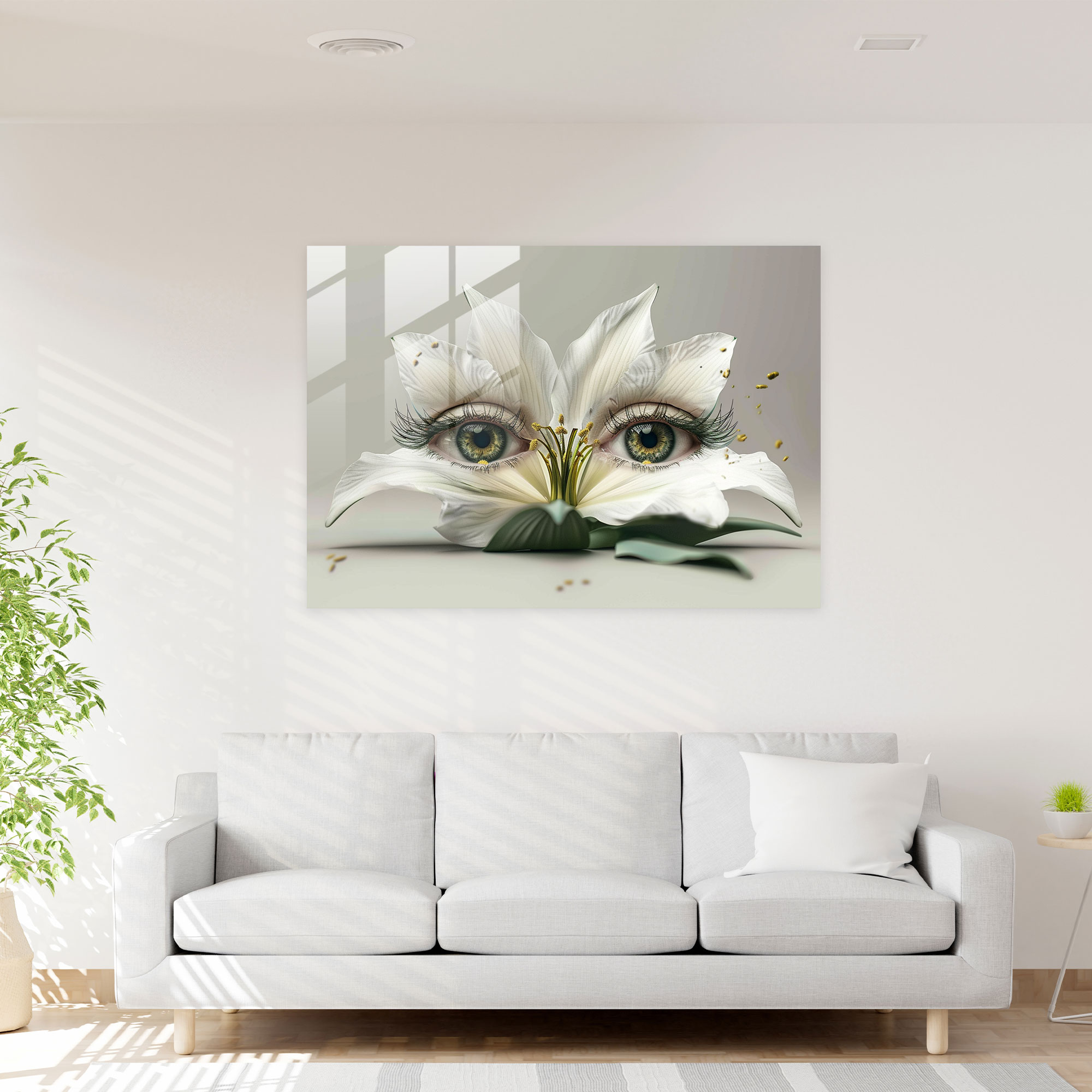 Eyes Of Nature Glass Wall Art - Surrealism Art, Glass Art, Home Decoration, Surrealism Art