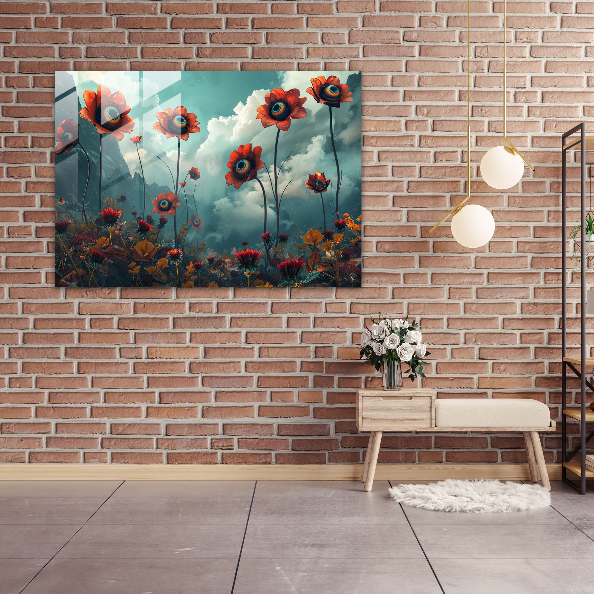 Eyes Of Nature Glass Wall Art - Surrealism Art, Surrealism Art, Modern Art, Wall Decoration