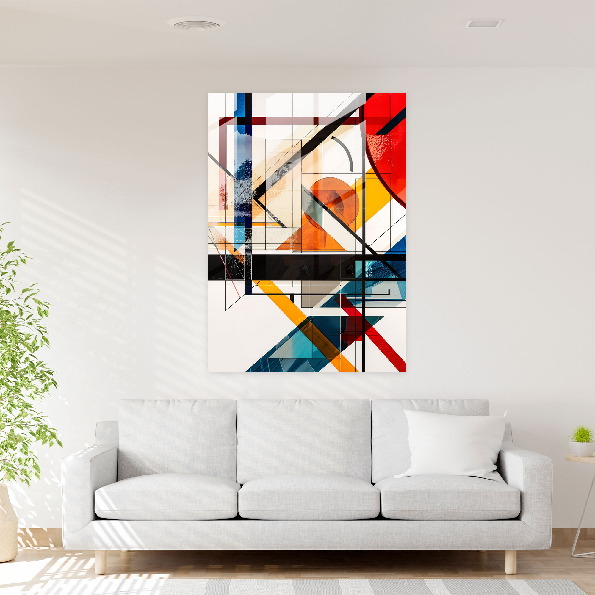 Suprematism Contrasting Geometric Patterns Glass Print - Suprematism, Suprematism, Glass Wall Art, Wall Decoration