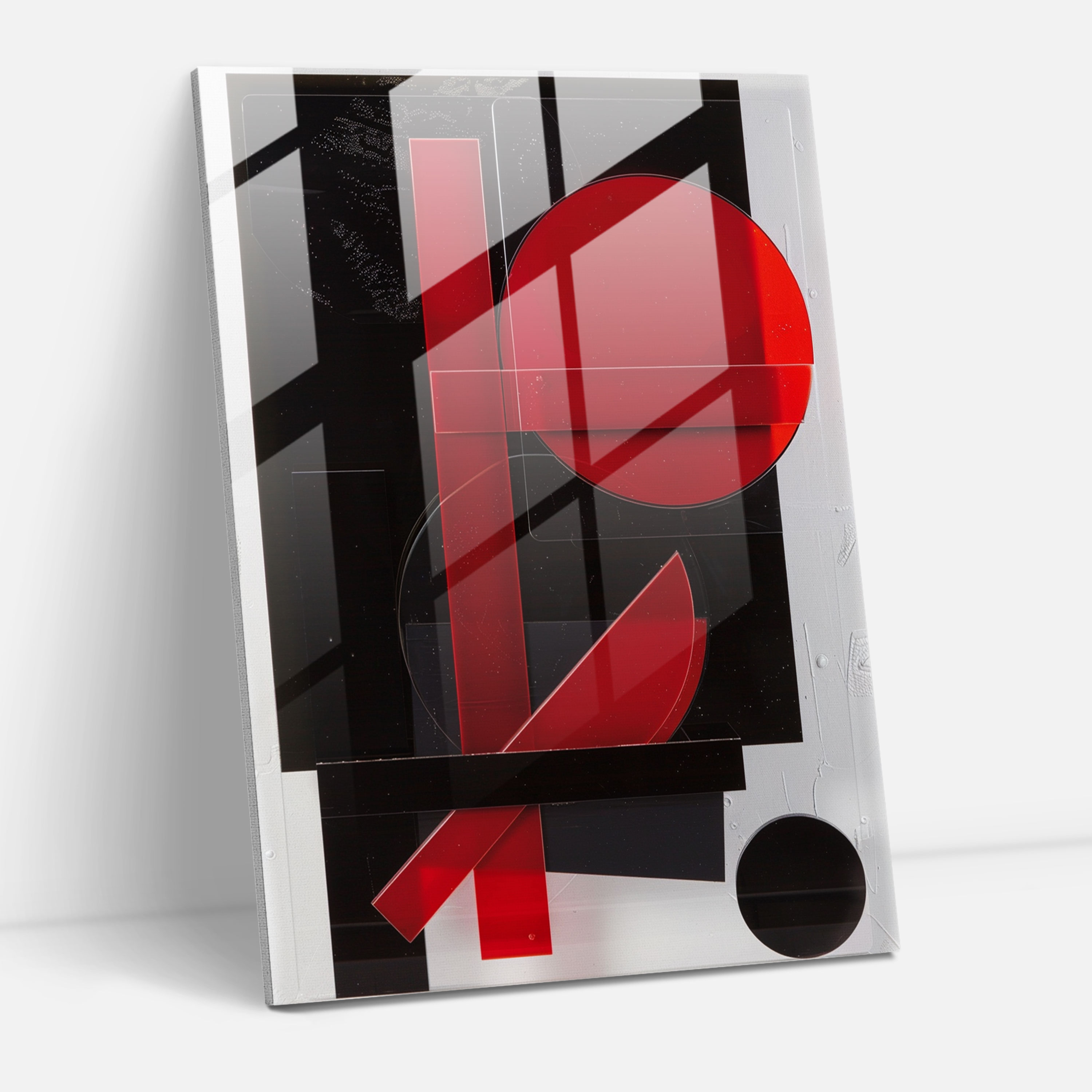 Suprematism Bold Red And Black Glass Wall Art - Suprematism, Modern Art, Glass Wall Art, Suprematism