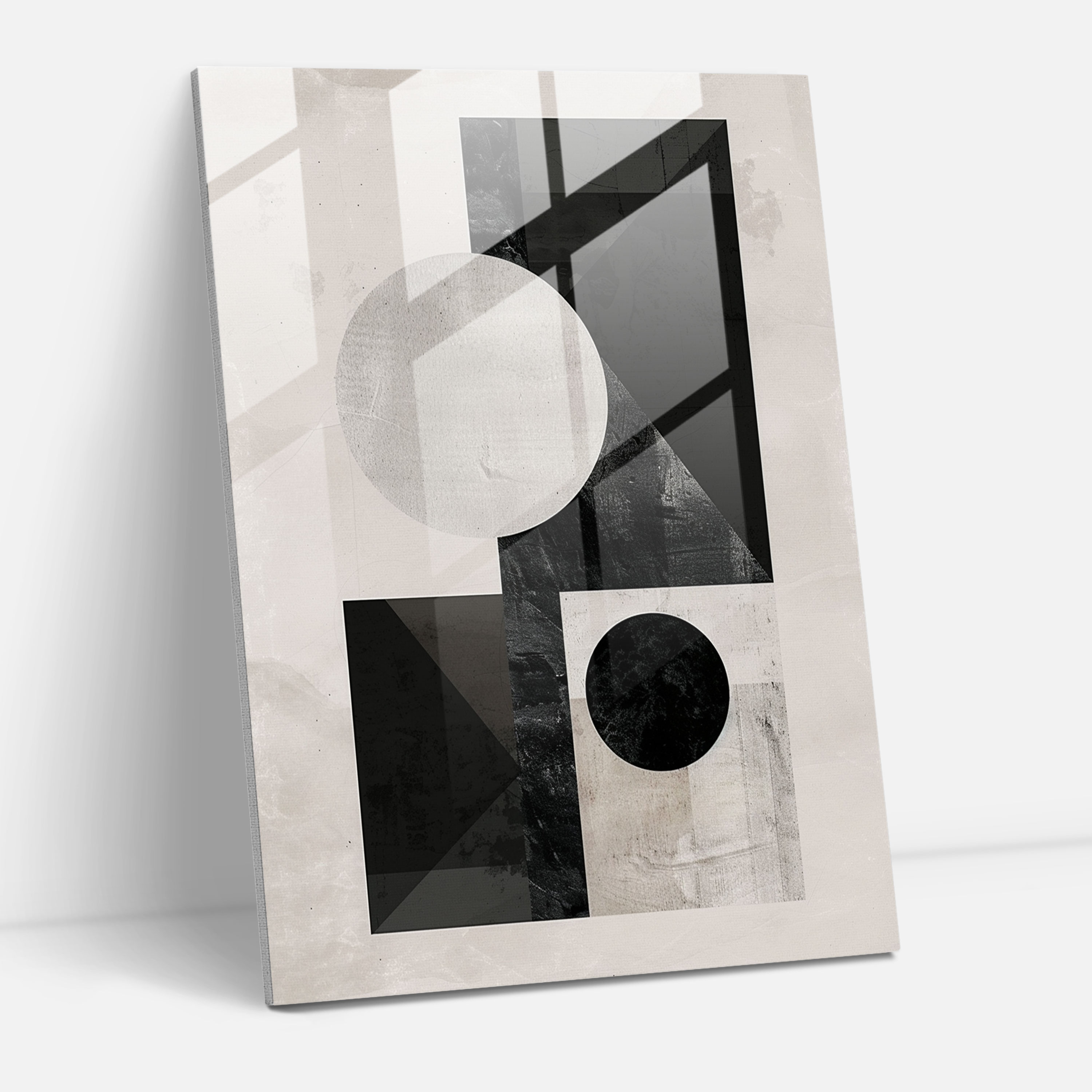 Suprematism Monochromatic Geometric Composition Home Decoration - Suprematism, Glass Wall Art, Suprematism, Glass Art