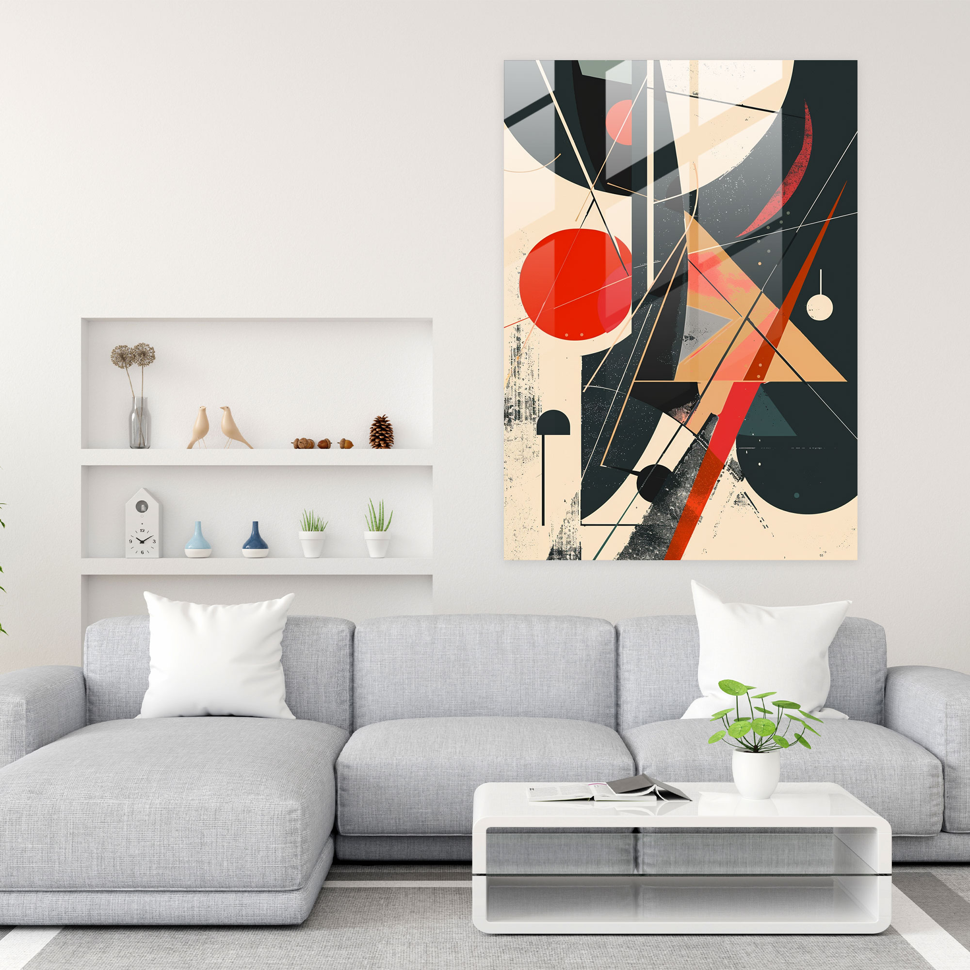 Suprematism Glass Print Home Decoration - Suprematism, Glass Print, Modern Art, Home Decoration