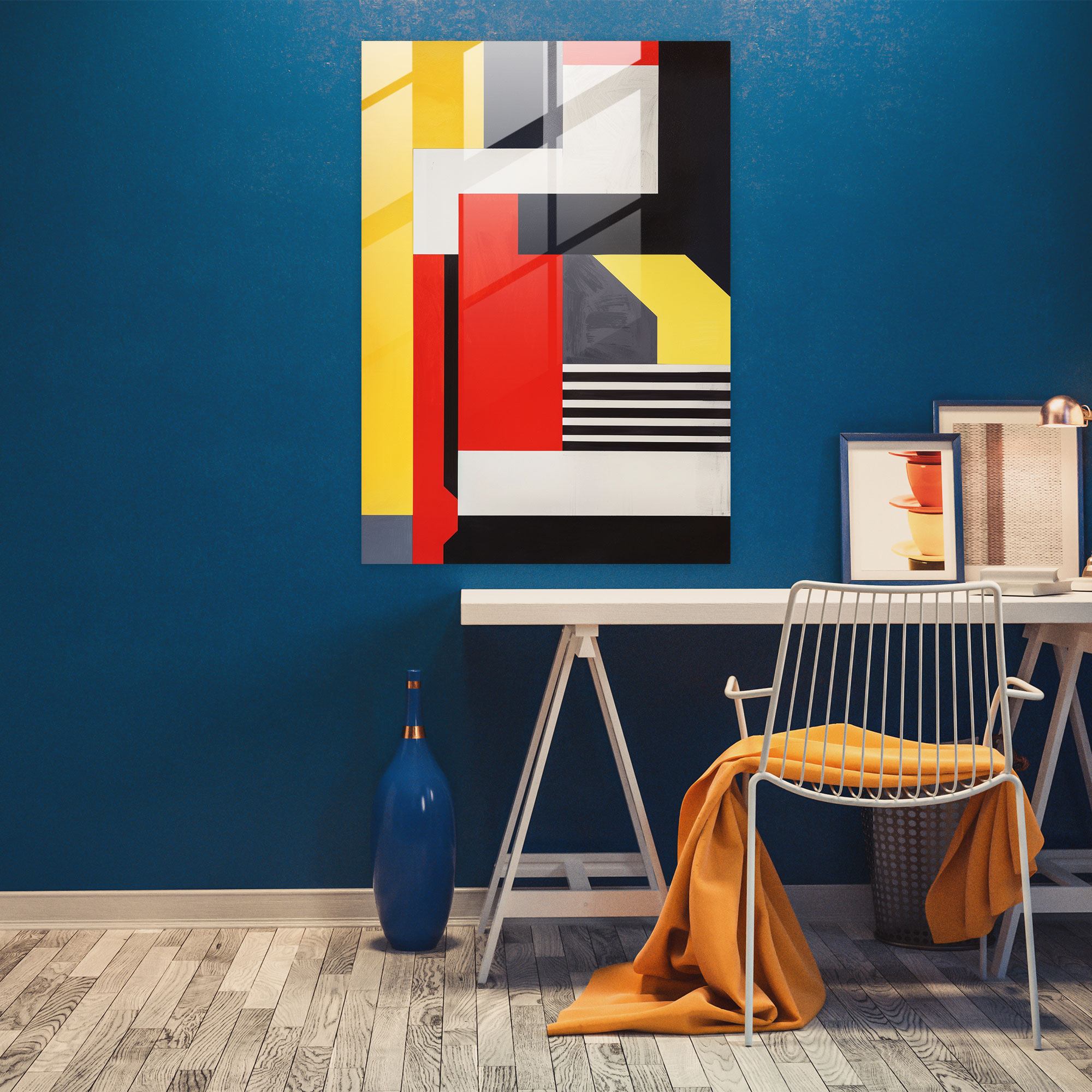Suprematism Vibrant Glass Print - Suprematism, Modern Art, Suprematism, Home Decoration