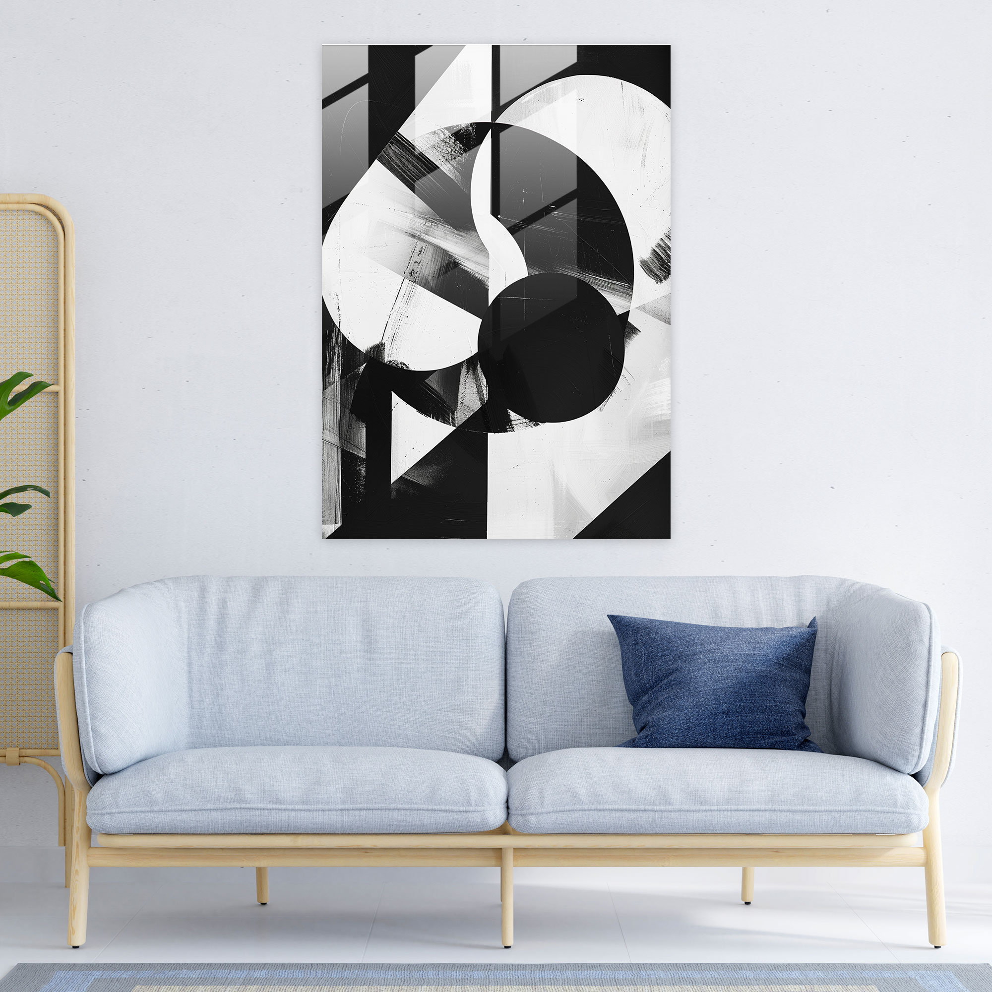 Suprematism Monochrome Glass Wall Art - Suprematism, Wall Decoration, Glass Wall Art, Glass Art