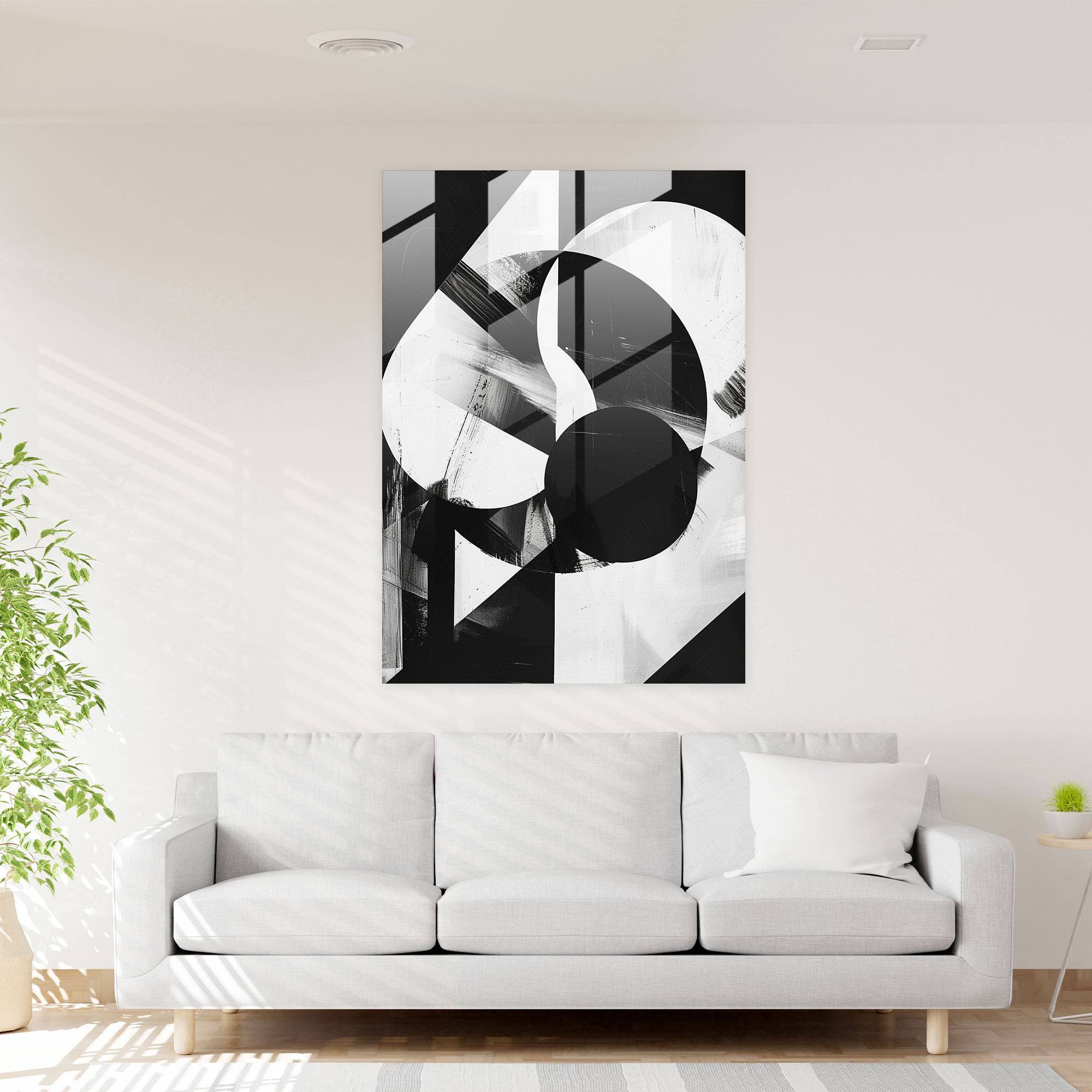 Suprematism Monochrome Glass Wall Art - Suprematism, Wall Decoration, Glass Wall Art, Glass Art