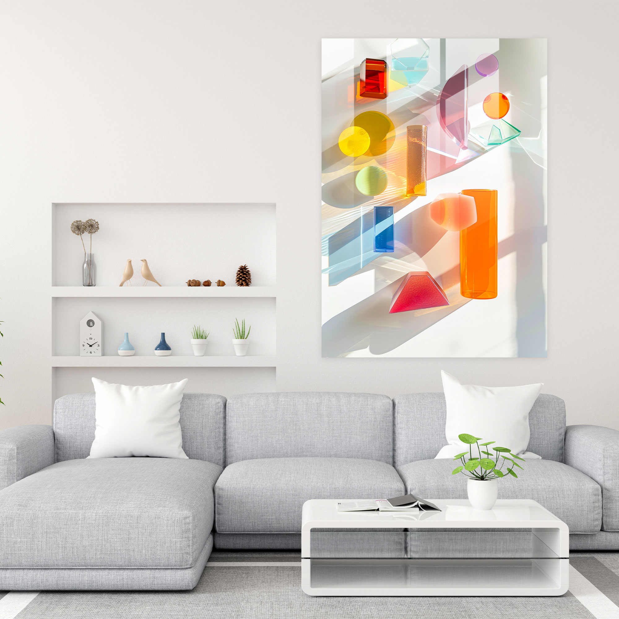 Suprematism Colorful Abstract Glass Art - Suprematism, Suprematism, Home Decoration, Glass Art