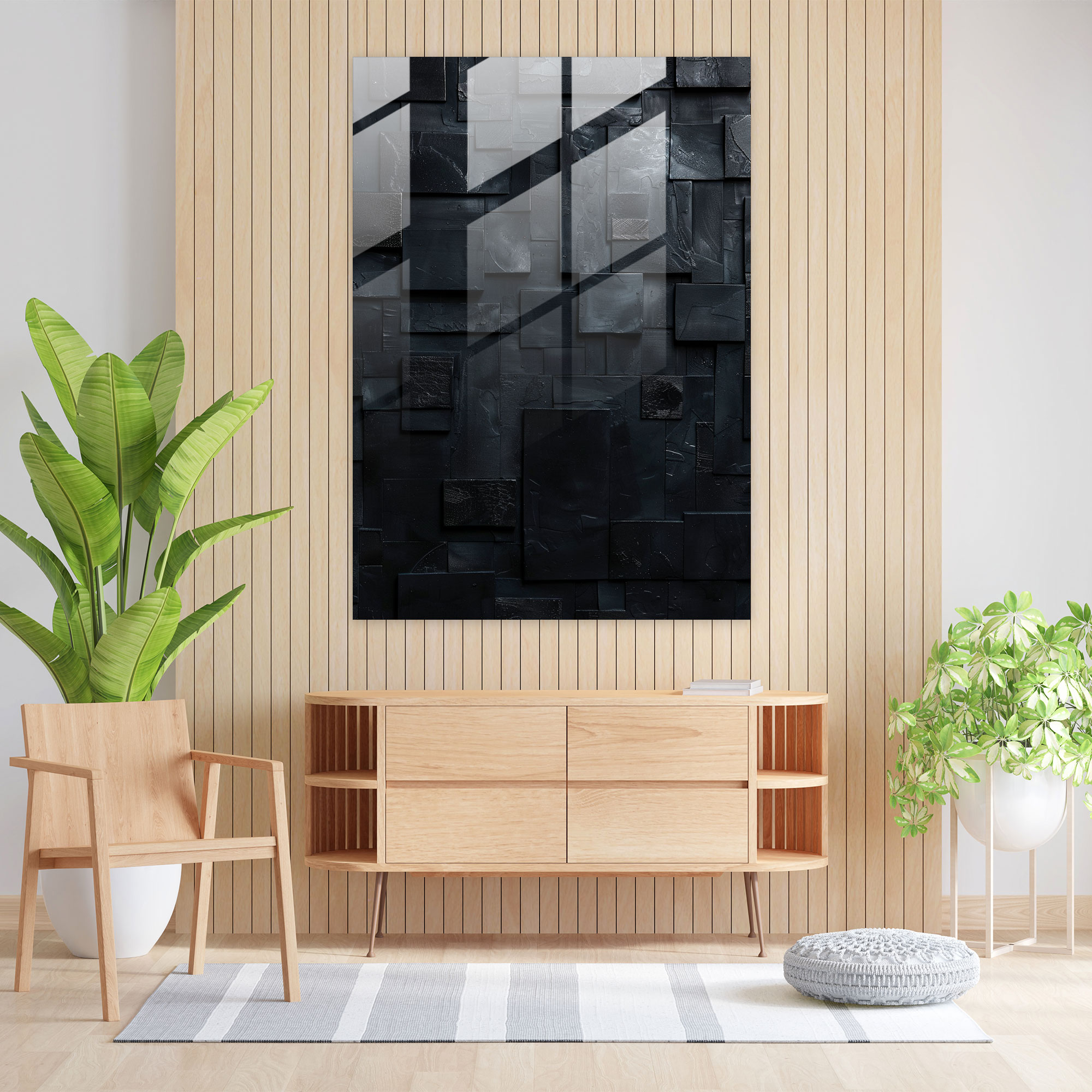 Suprematism Black Squares Glass Print - Suprematism, Wall Decoration, Glass Print, Modern Art