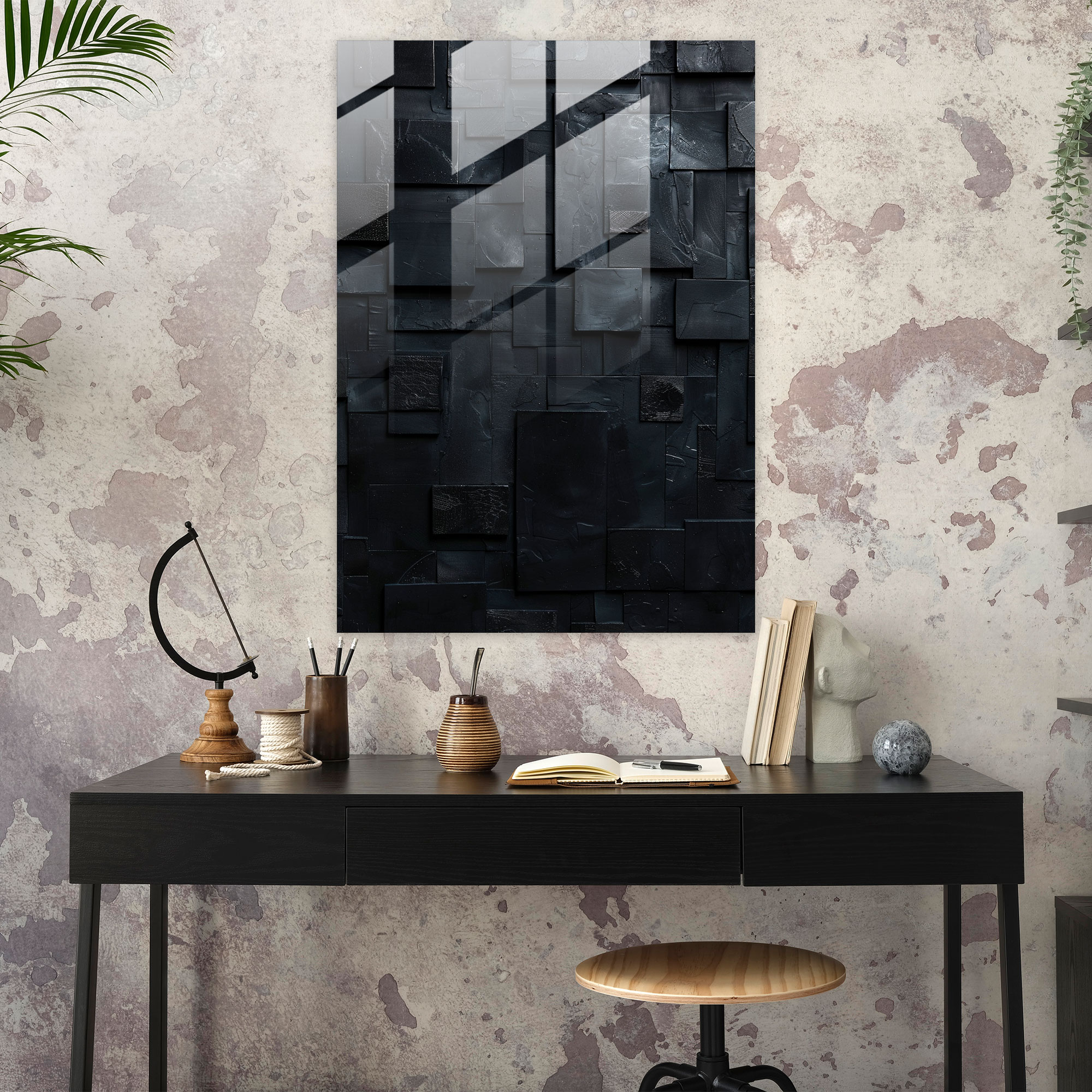 Suprematism Black Squares Glass Print - Suprematism, Wall Decoration, Glass Print, Modern Art