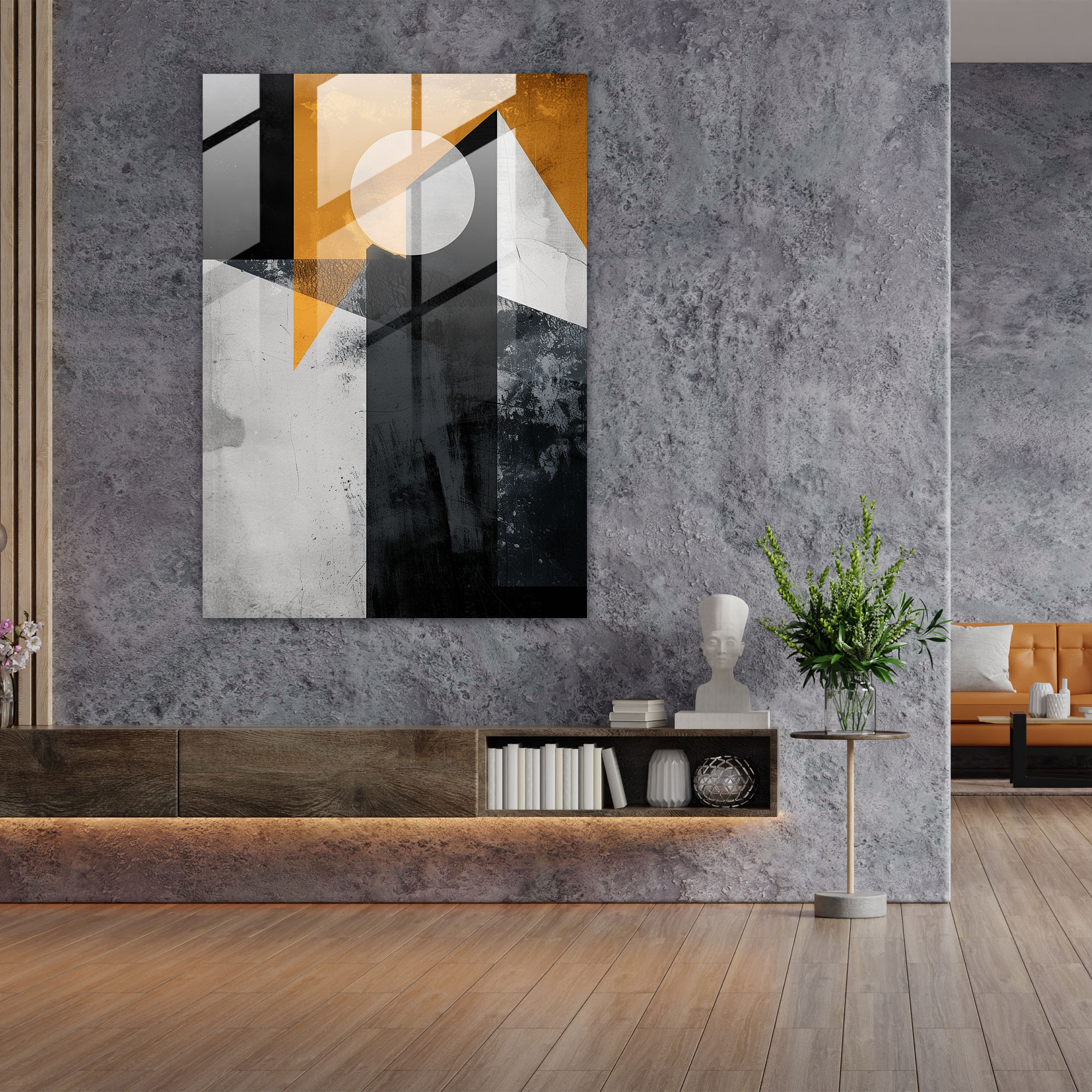 Suprematism Monochromatic Glass Print - Suprematism, Suprematism, Home Decoration, Wall Decoration