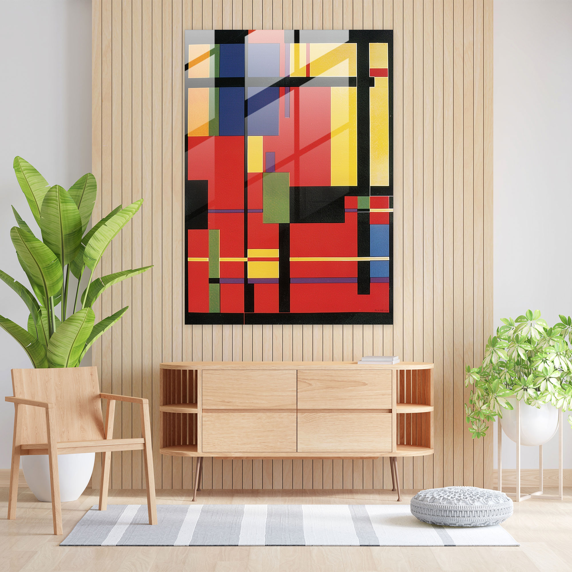 Suprematism Primary Colors Glass Print - Suprematism, Modern Art, Suprematism, Glass Print