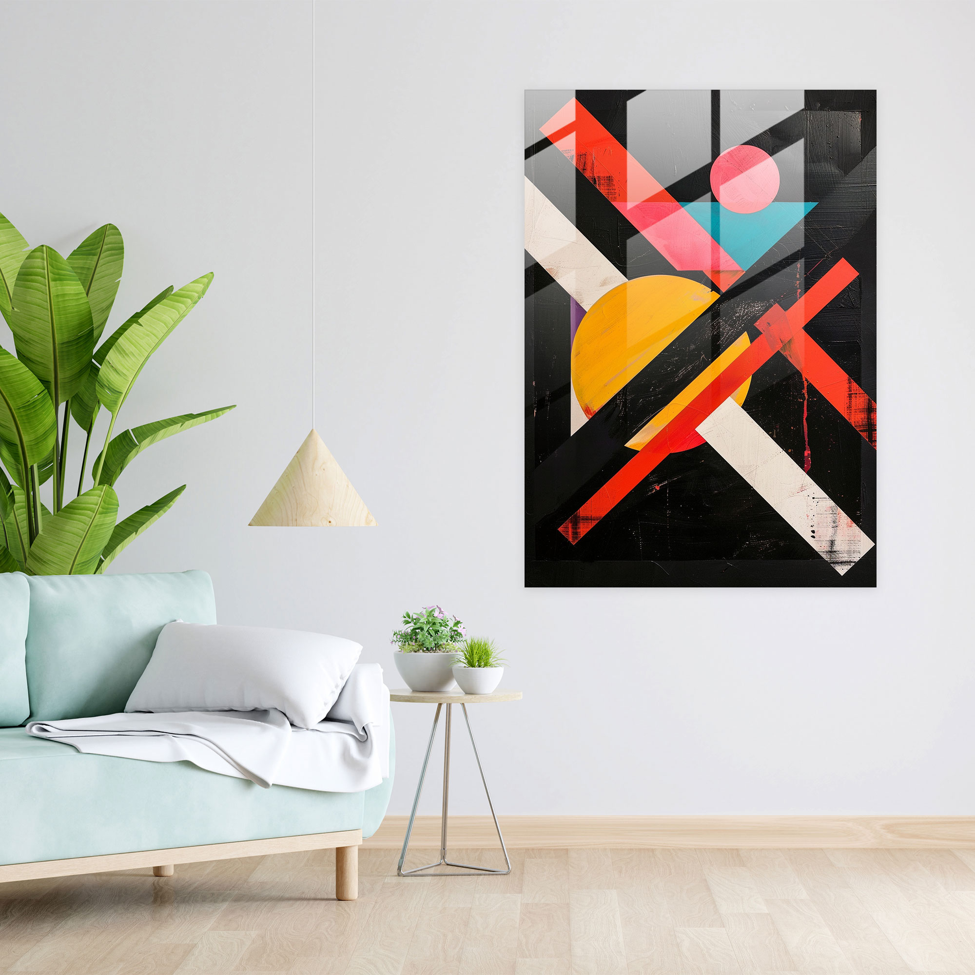 Suprematism Abstract Shapes Glass Print - Suprematism, Glass Art, Suprematism, Glass Print