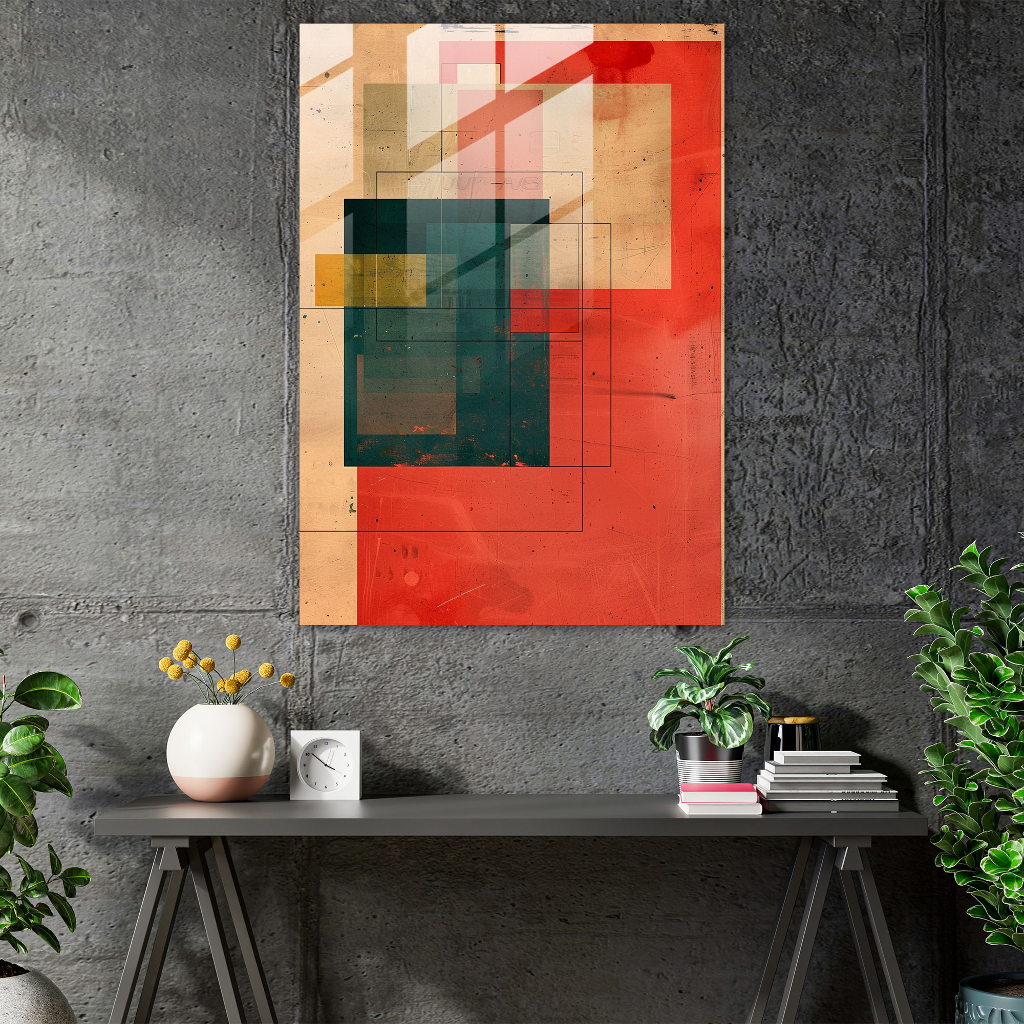 Suprematism Modern Art - Suprematism, Rectangles, Suprematism, Glass Print
