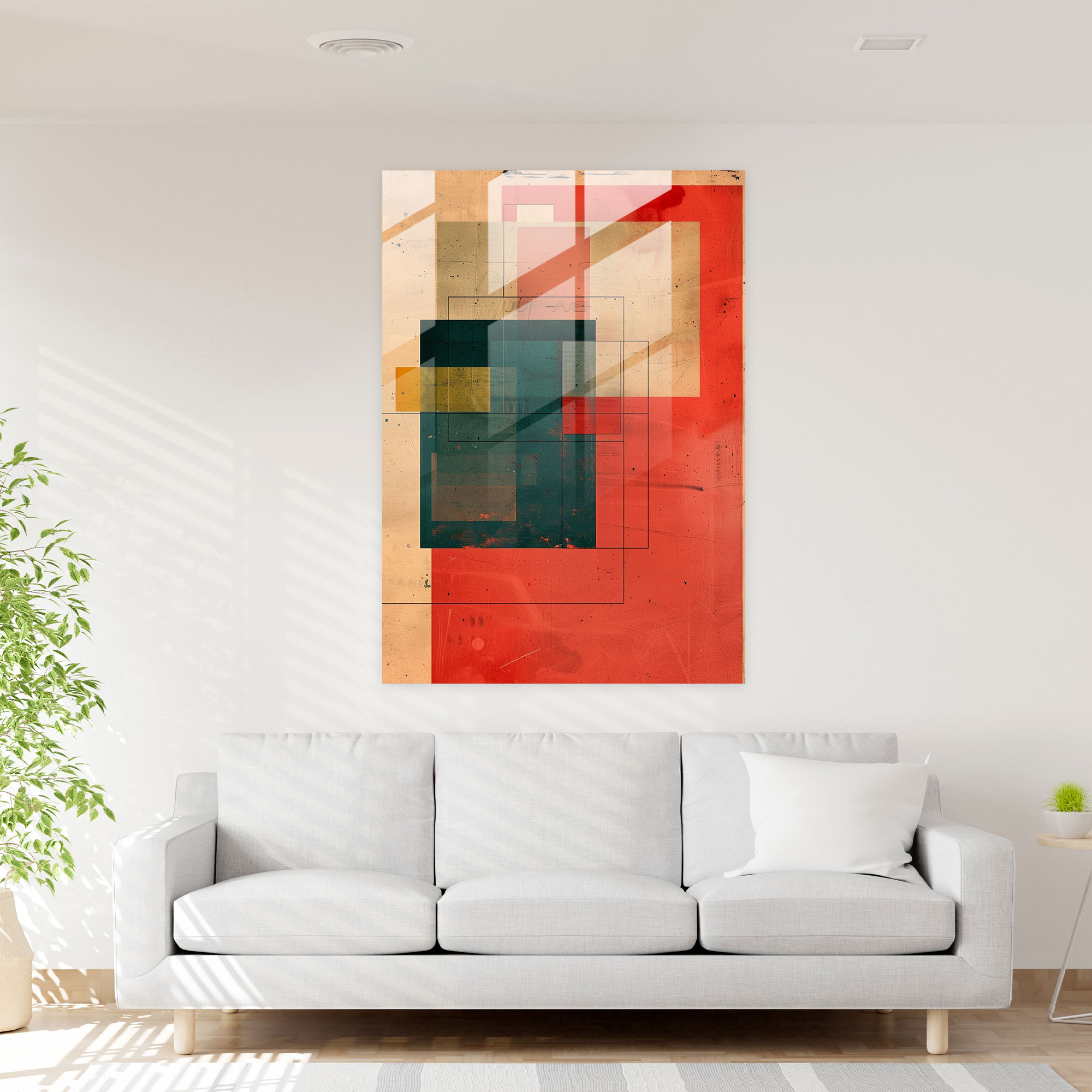 Suprematism Modern Art - Suprematism, Rectangles, Suprematism, Glass Print
