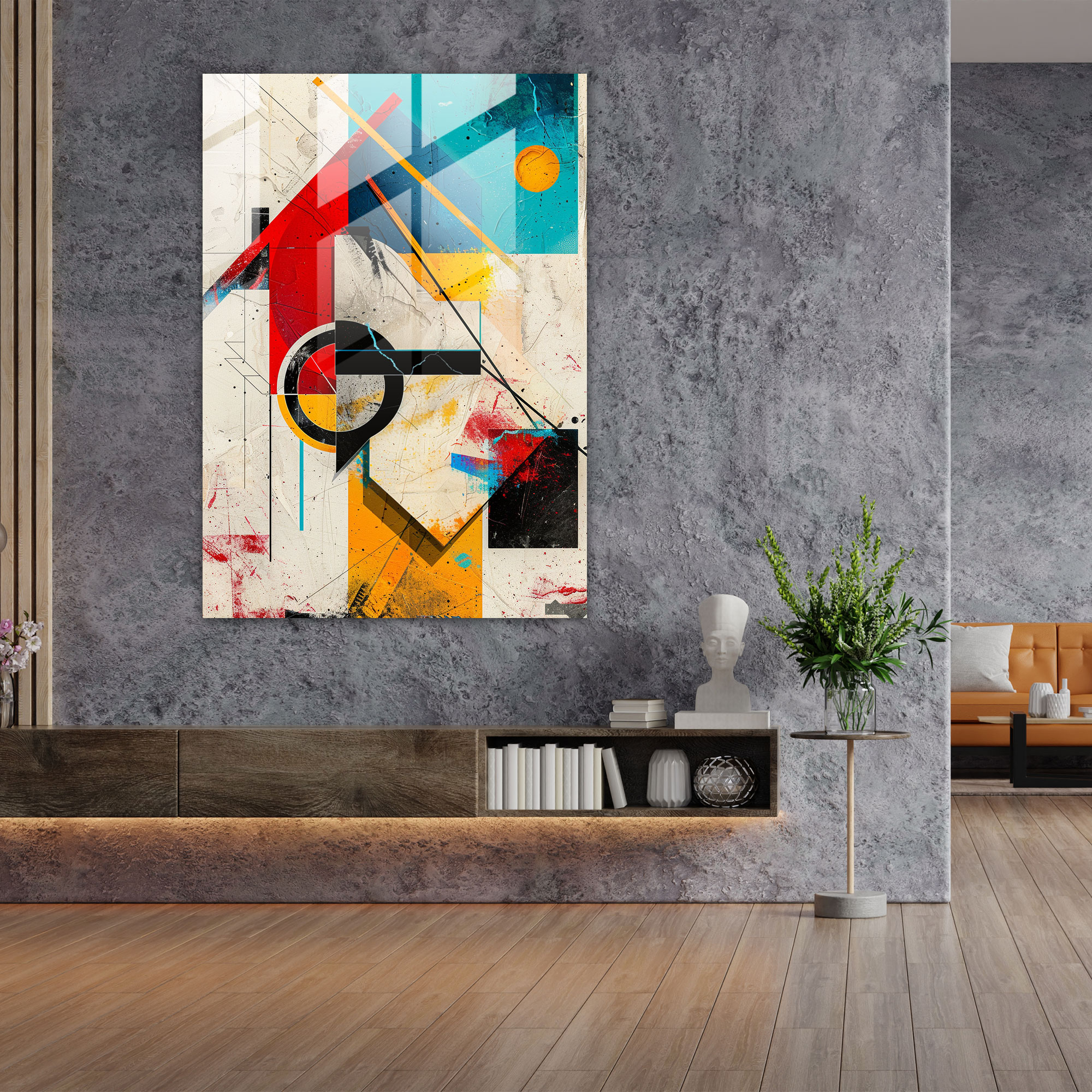 Suprematism Wall Decoration - Suprematism, Glass Print, Abstract Forms, Colorful Art