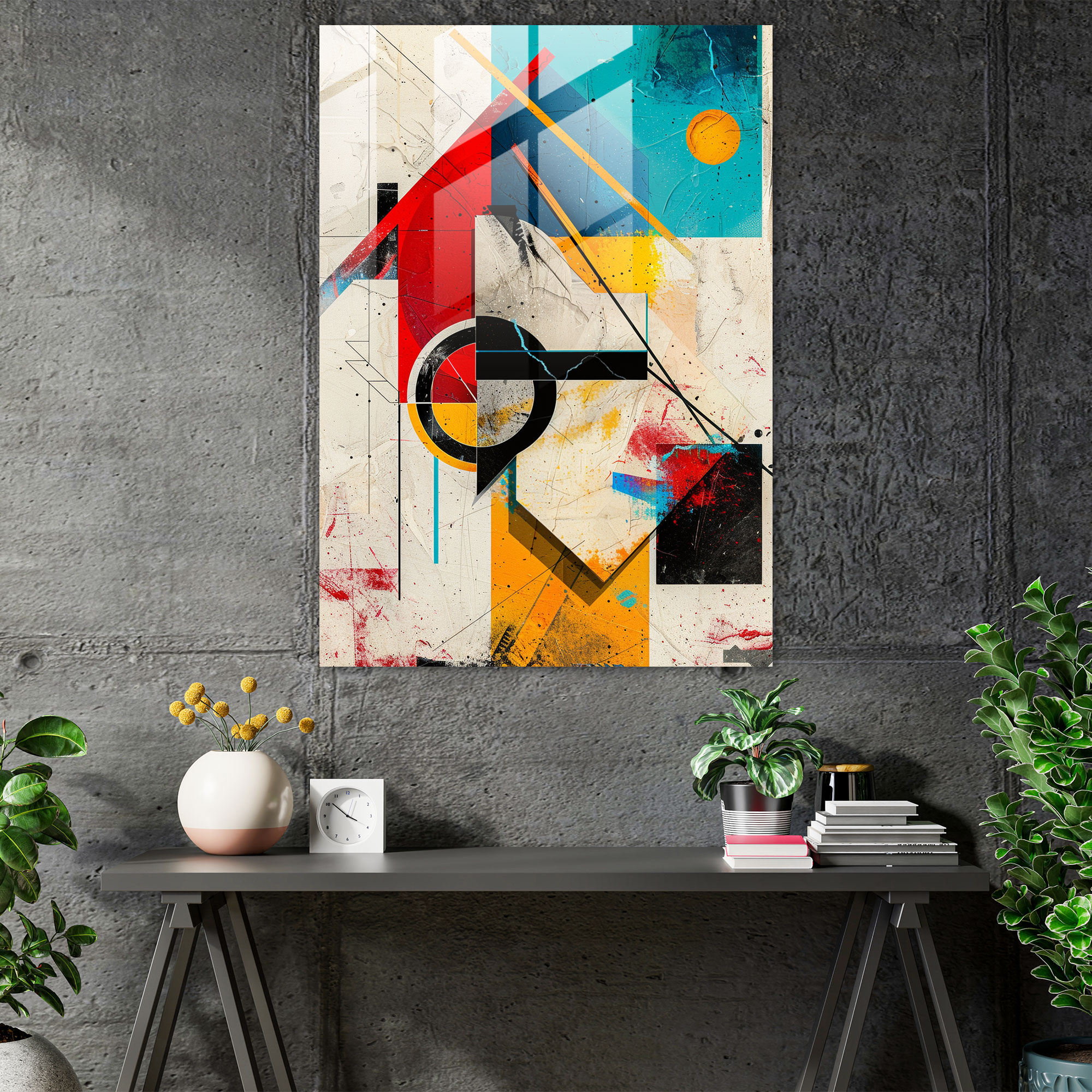 Suprematism Wall Decoration - Suprematism, Glass Print, Abstract Forms, Colorful Art