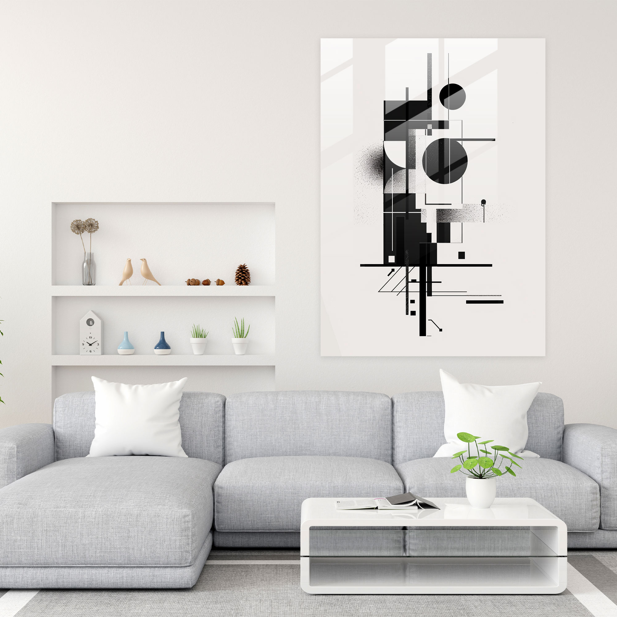 Suprematism Wall Decoration Glass Art - Suprematism, Glass Wall Art, Home Decoration, Glass Print