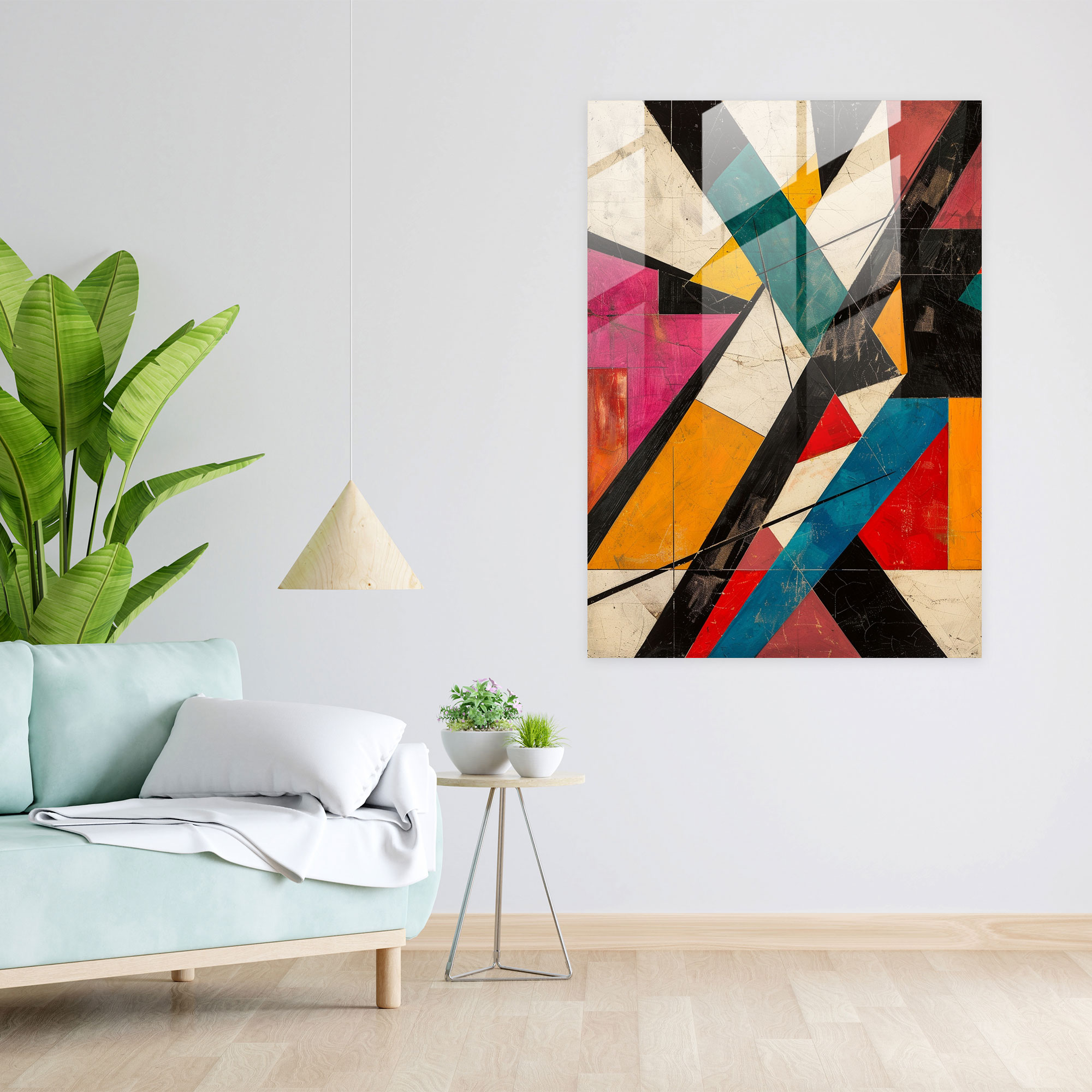 Suprematism Modern Art Glass Print - Suprematism, Glass Print, Modern Art, Home Decoration