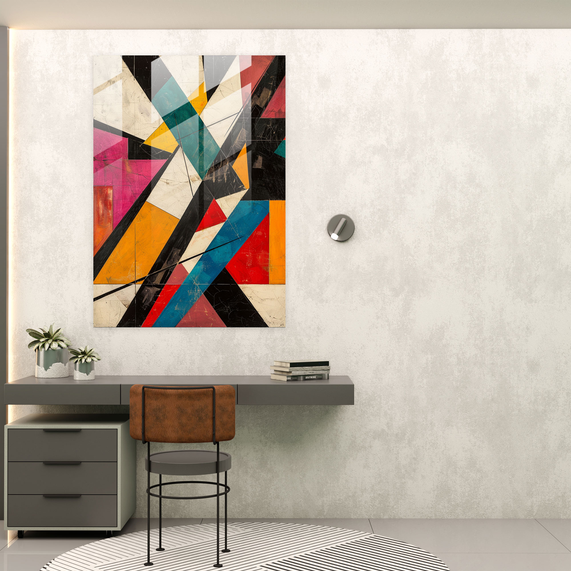 Suprematism Modern Art Glass Print - Suprematism, Glass Print, Modern Art, Home Decoration