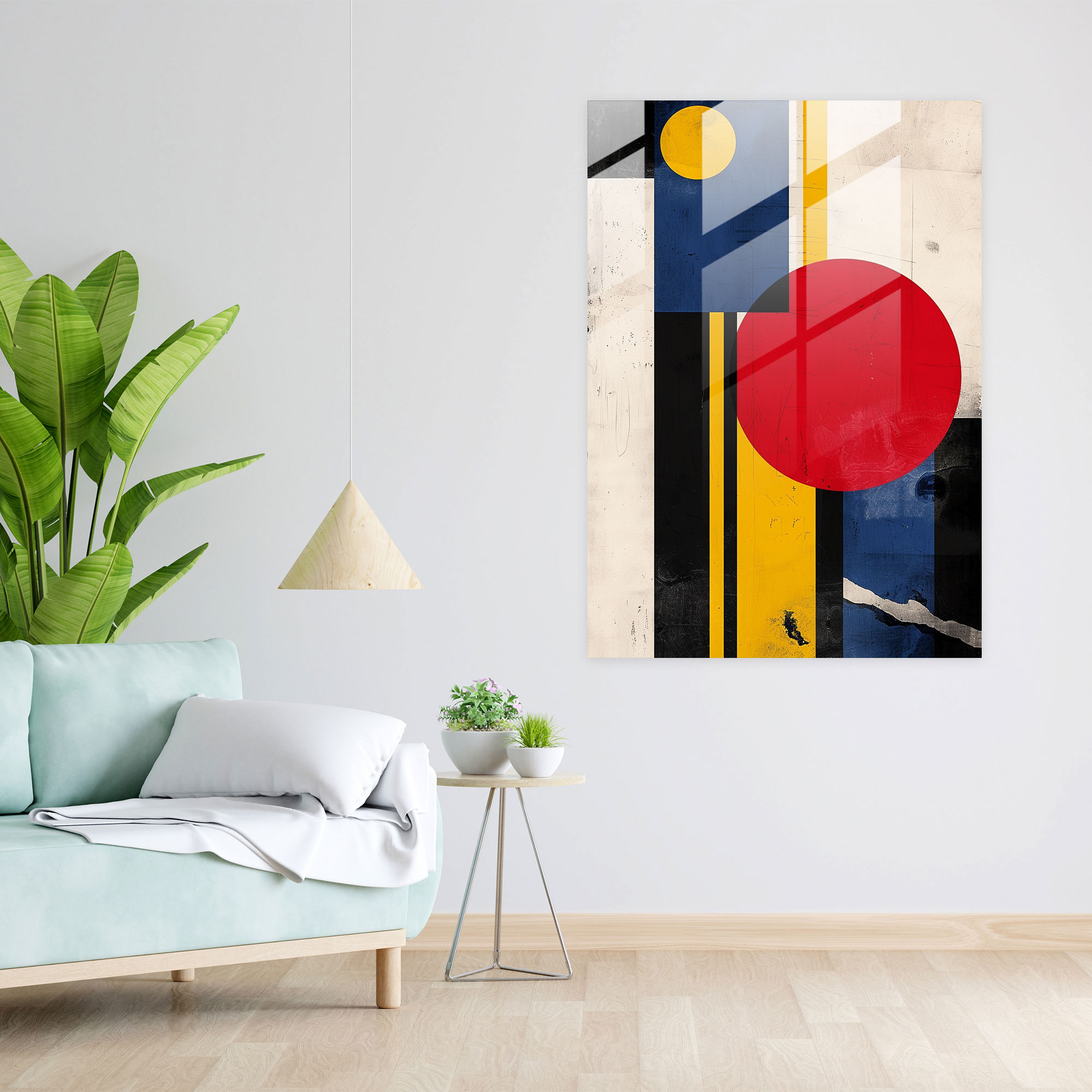 Primary Colors Suprematism Home Decoration - Suprematism, Wall Decoration, Glass Print, Home Decoration