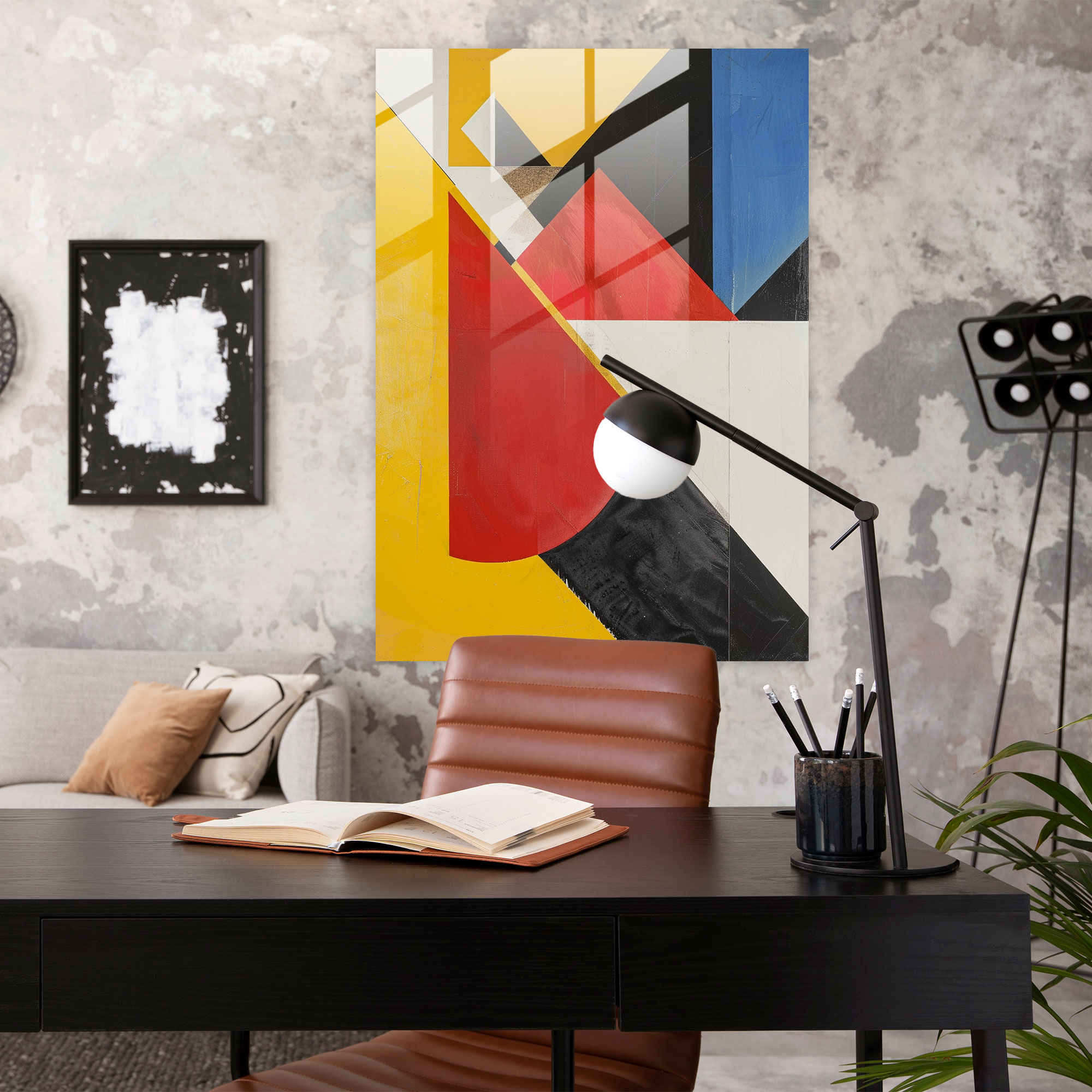 Primary Colors Geometric Suprematism Wall Decoration - Suprematism, Suprematism, Glass Wall Art, Glass Print