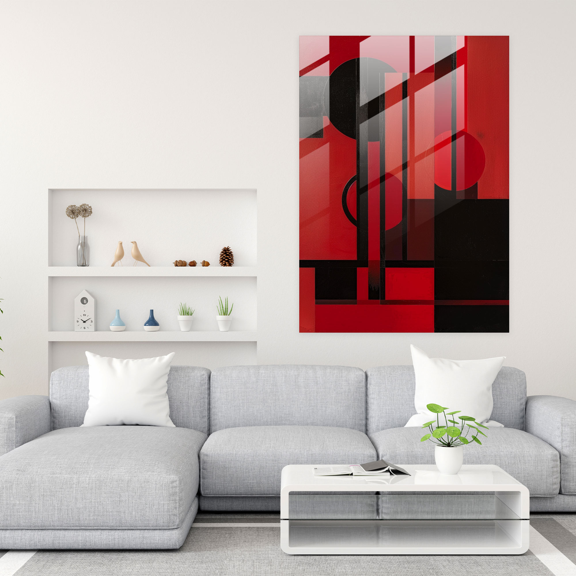 Suprematism Glass Wall Art - Suprematism, Home Decoration, Glass Art, Wall Decoration