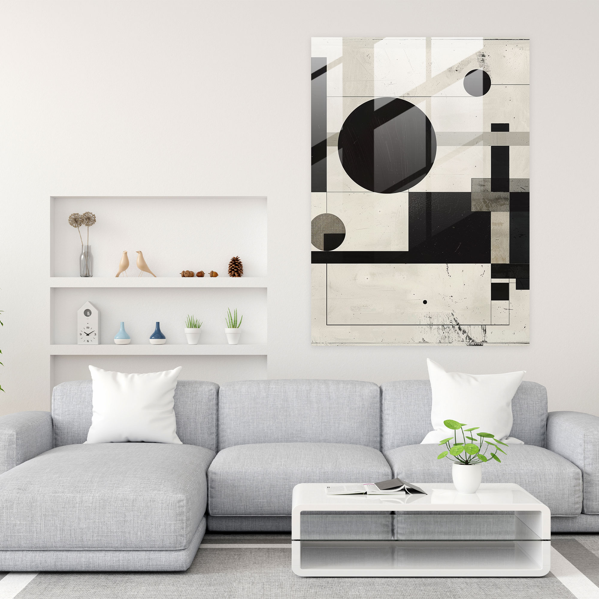 Suprematism Geometric Shapes Glass Print - Suprematism, Glass Wall Art, Modern Art, Home Decoration