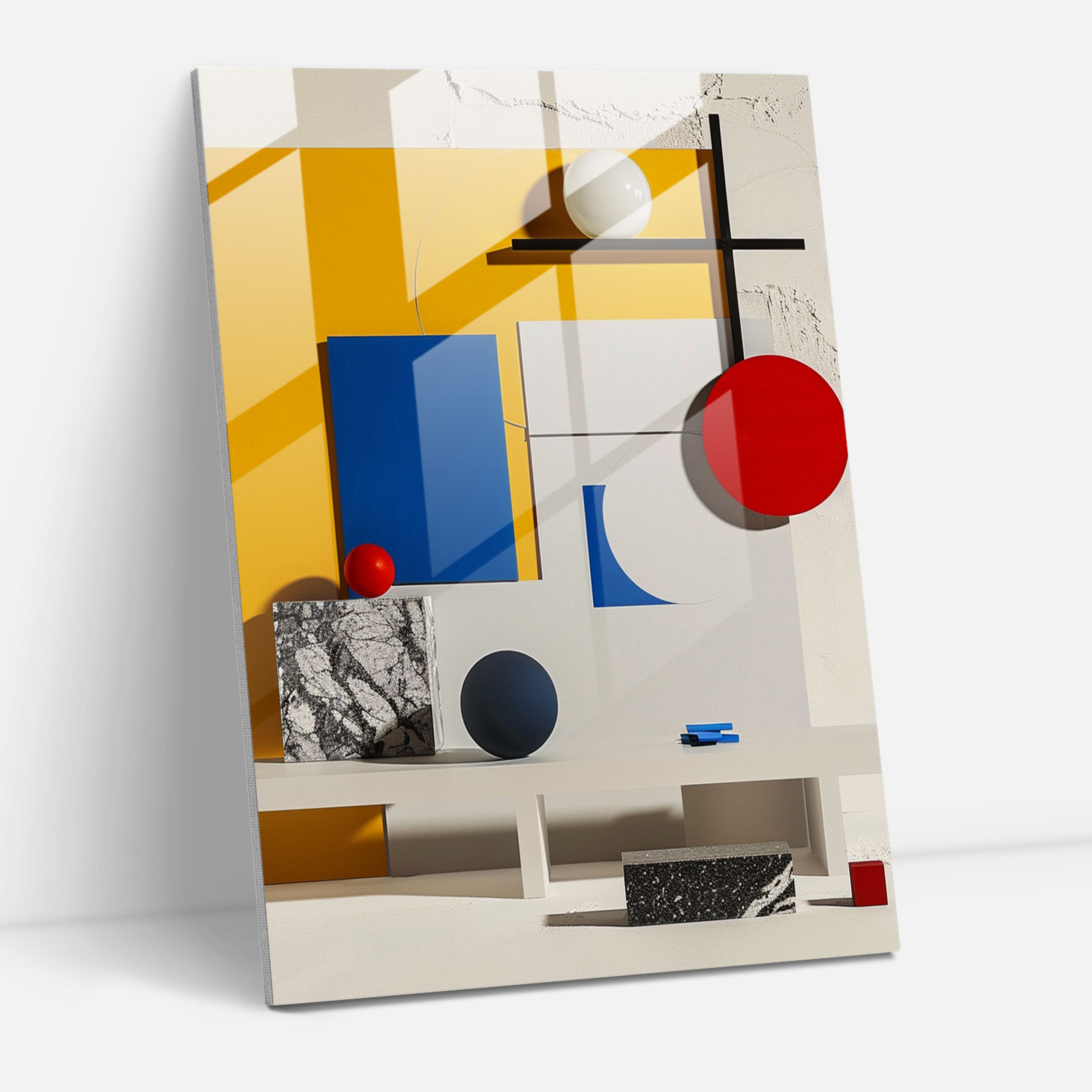 Primary Colors Minimalist Glass Print - Suprematism, Glass Print, Modern Art, Home Decoration