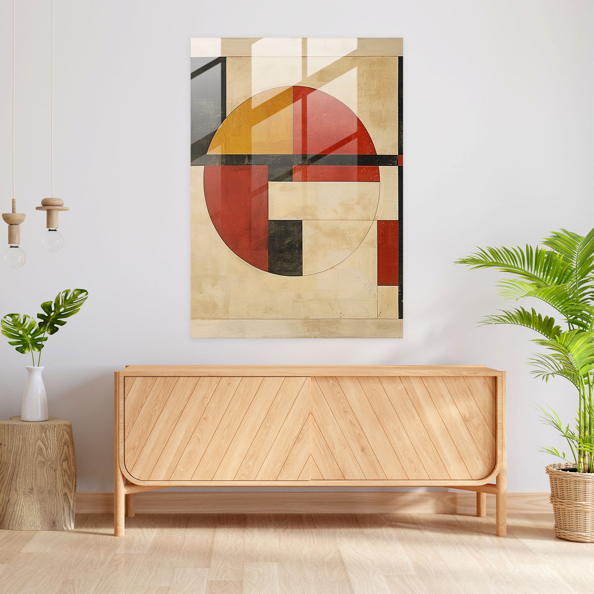 Intersecting Geometric Shapes Glass Print - Suprematism, Wall Decoration, Glass Print, Suprematism
