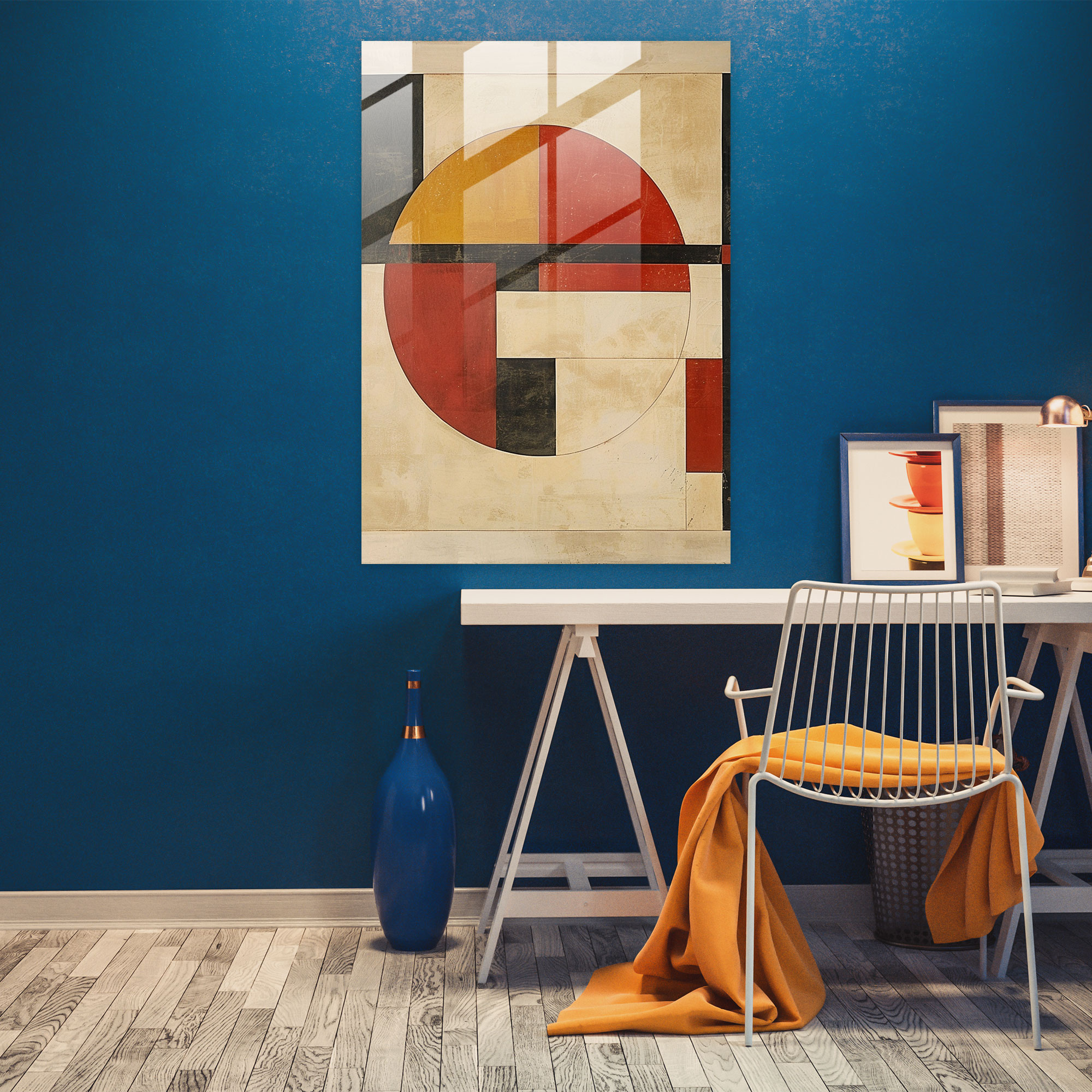 Intersecting Geometric Shapes Glass Print - Suprematism, Wall Decoration, Glass Print, Suprematism