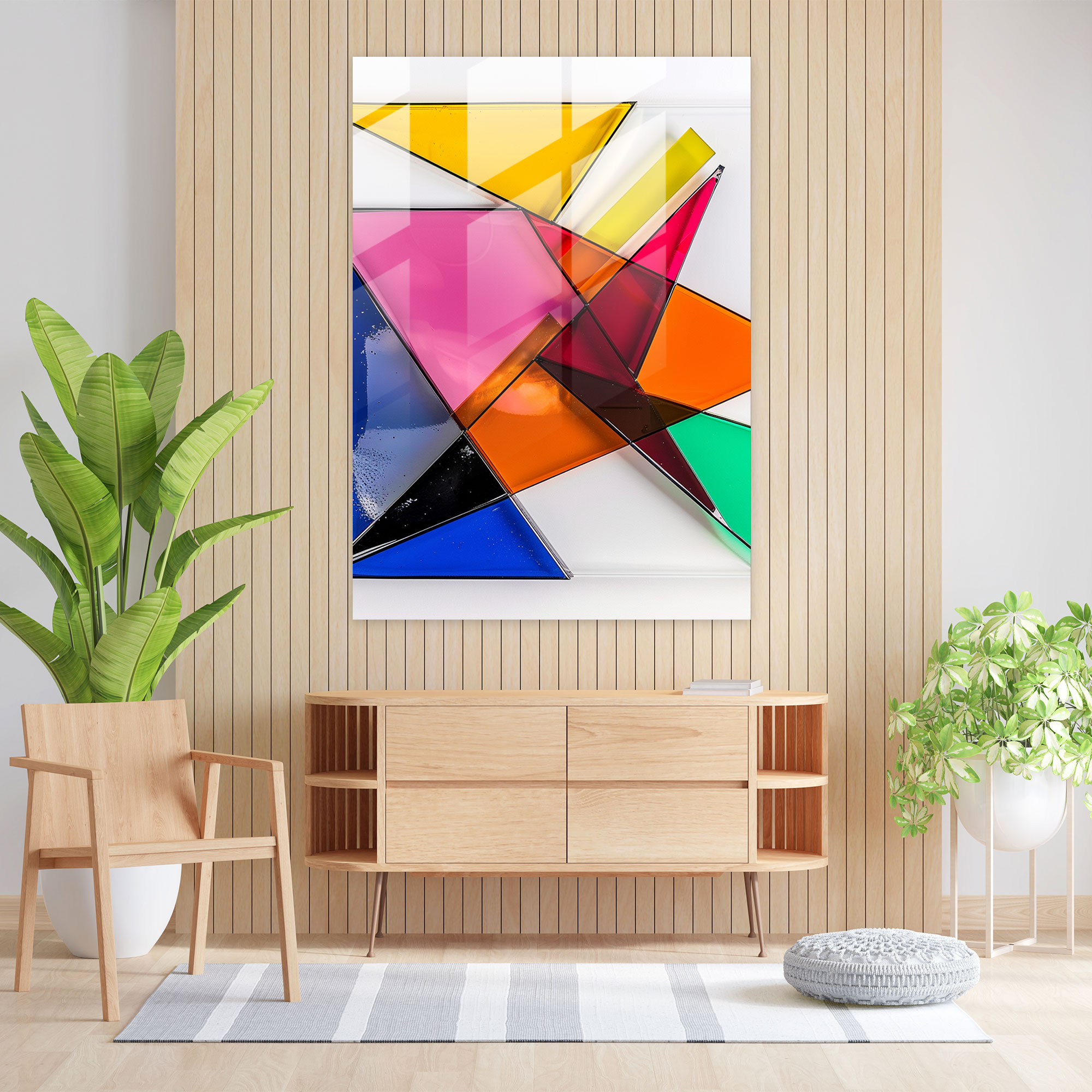 Contrasting Colors Glass Wall Art - Suprematism, Modern Art, Glass Wall Art, Wall Decoration