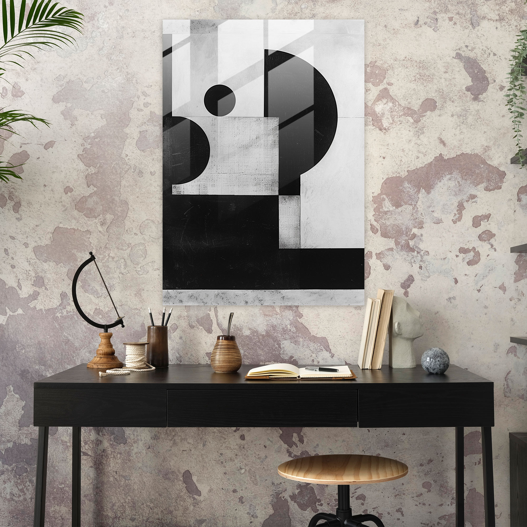 Intersection Of Shapes Glass Print - Suprematism, Glass Art, Suprematism, Glass Print