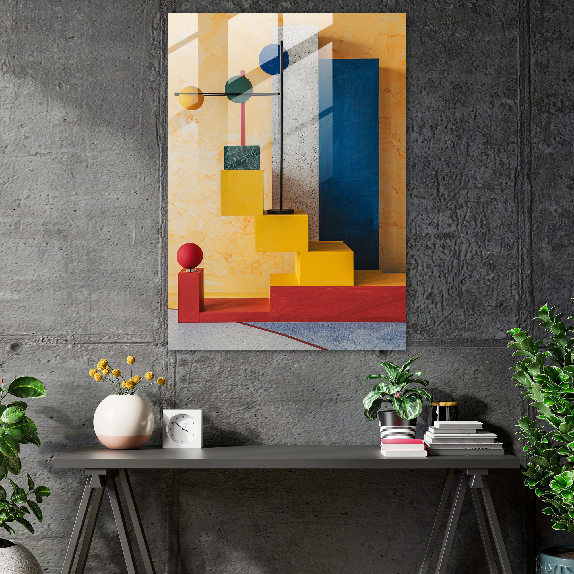 Primary Colors Suprematism Home Decoration - Suprematism, Suprematism, Glass Art, Home Decoration