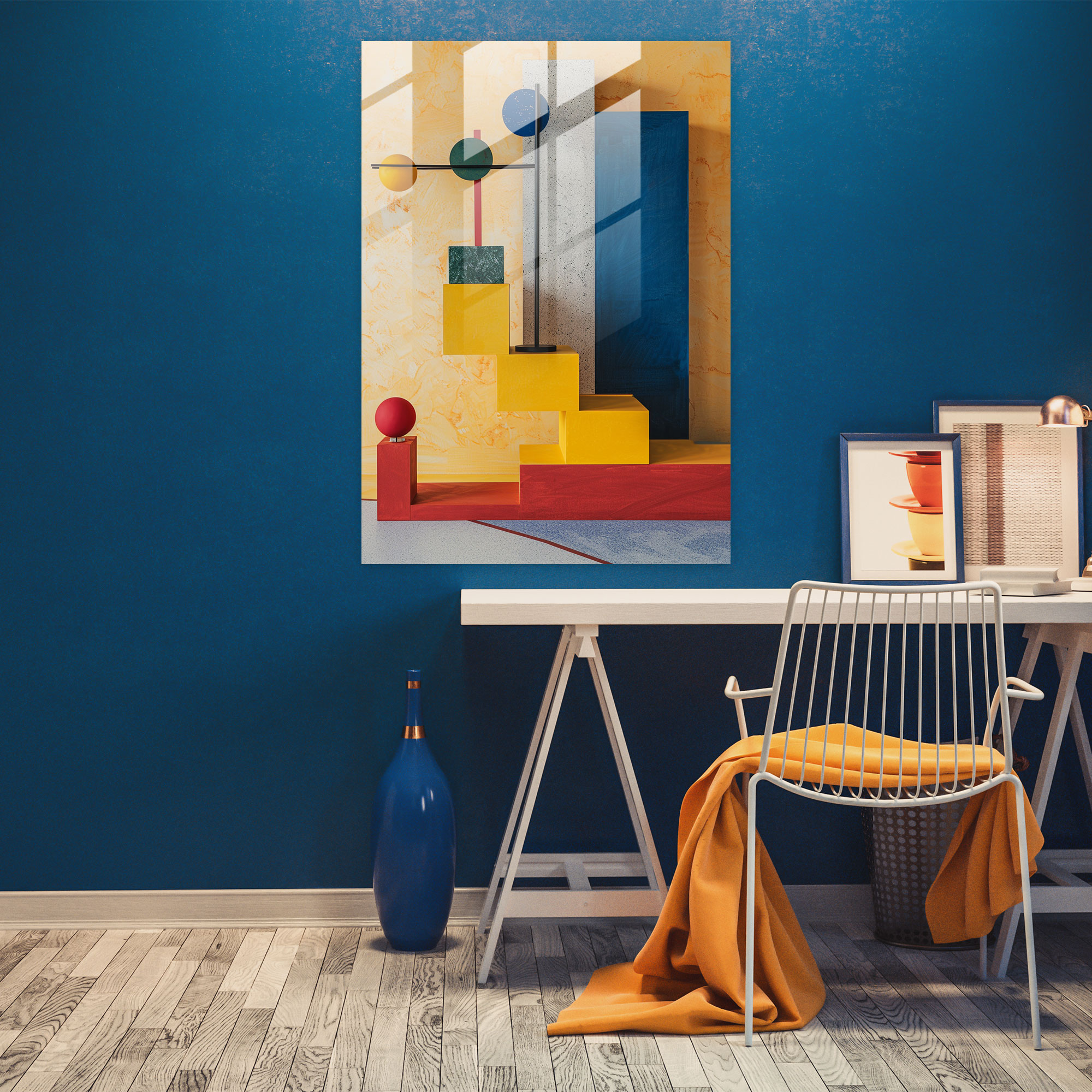 Primary Colors Suprematism Home Decoration - Suprematism, Suprematism, Glass Art, Home Decoration