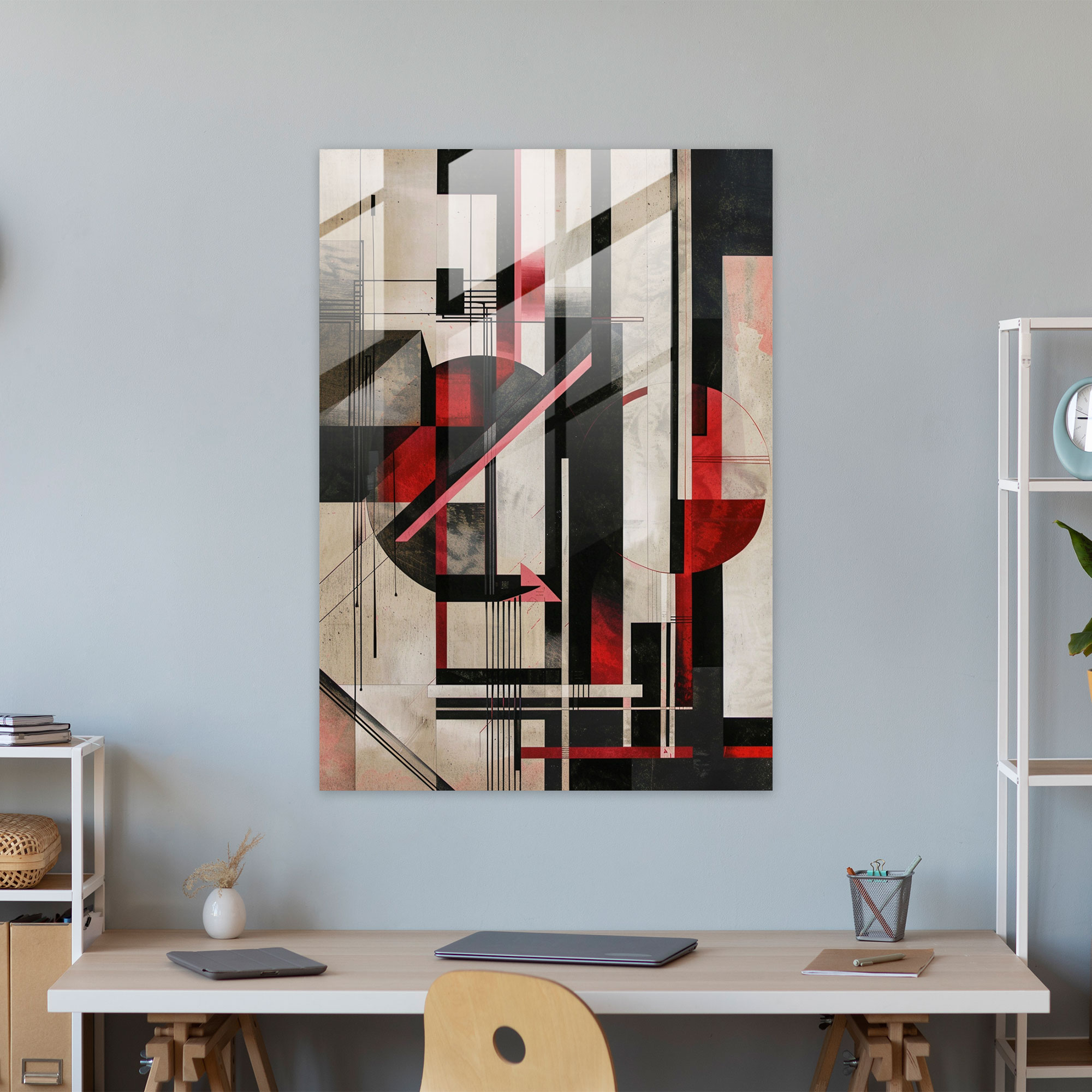 Intersecting Shapes Suprematism Wall Decoration - Suprematism, Suprematism, Glass Art, Modern Art