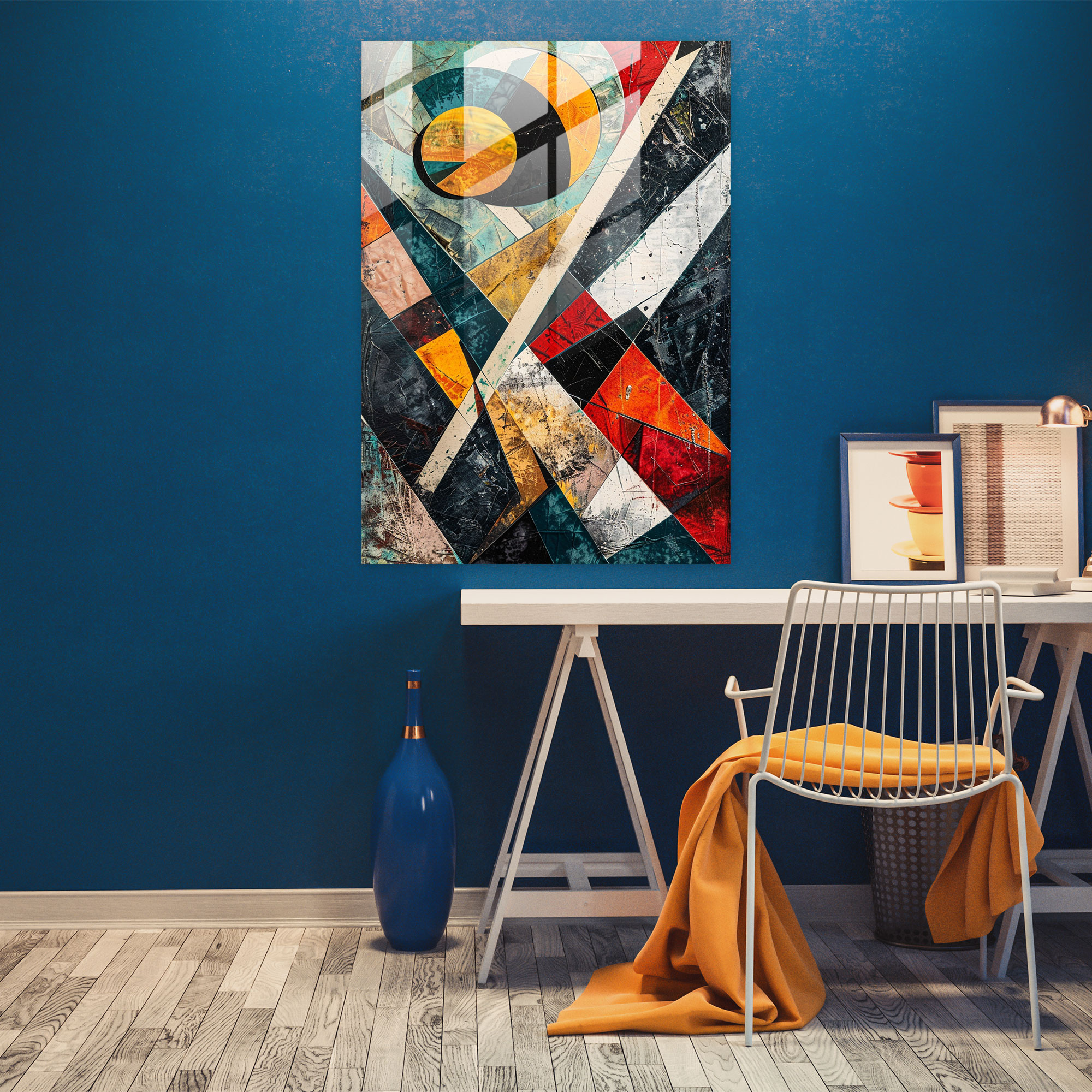 Contrasting Colors Suprematism Modern Art - Suprematism, Wall Decoration, Modern Art, Glass Print