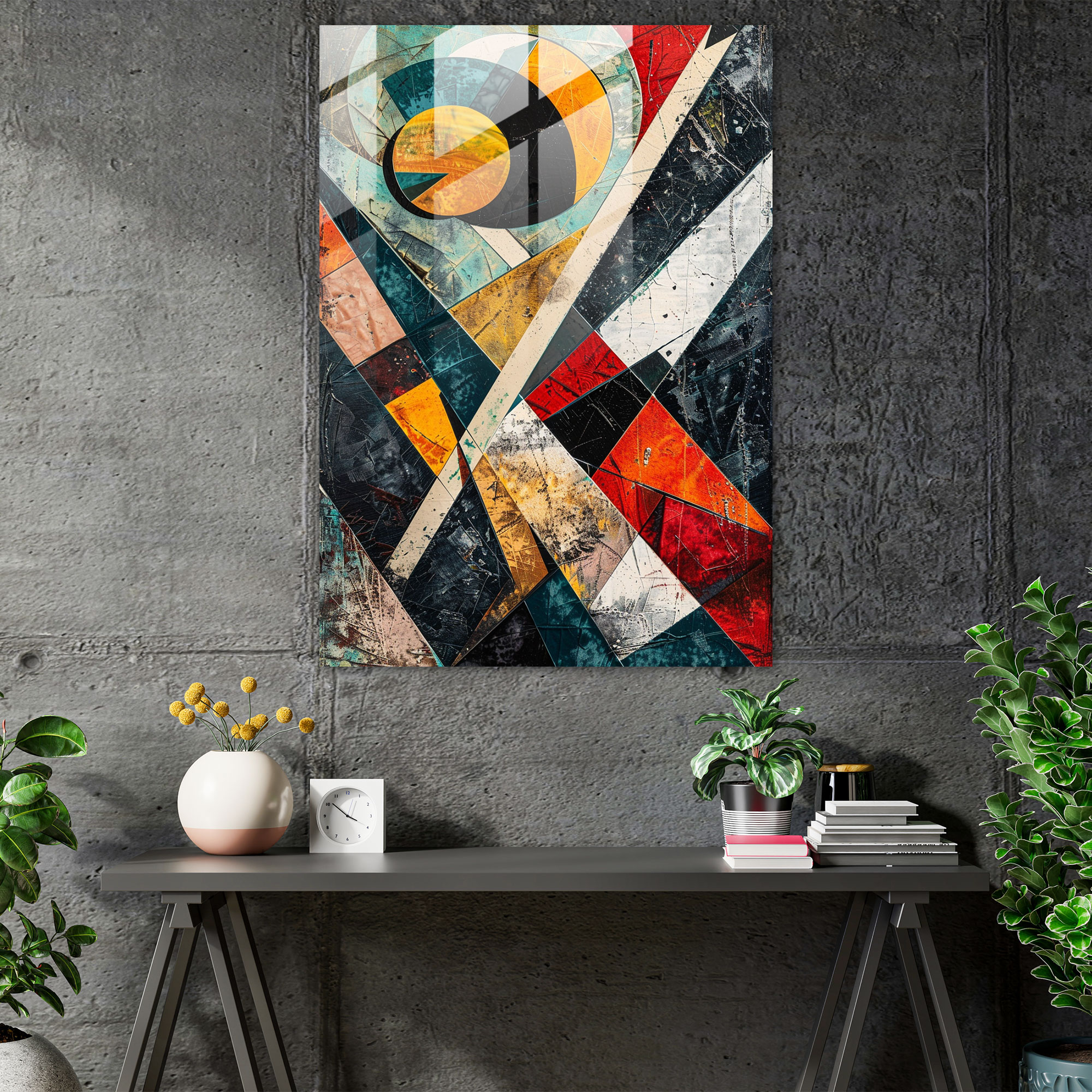 Contrasting Colors Suprematism Modern Art - Suprematism, Wall Decoration, Modern Art, Glass Print