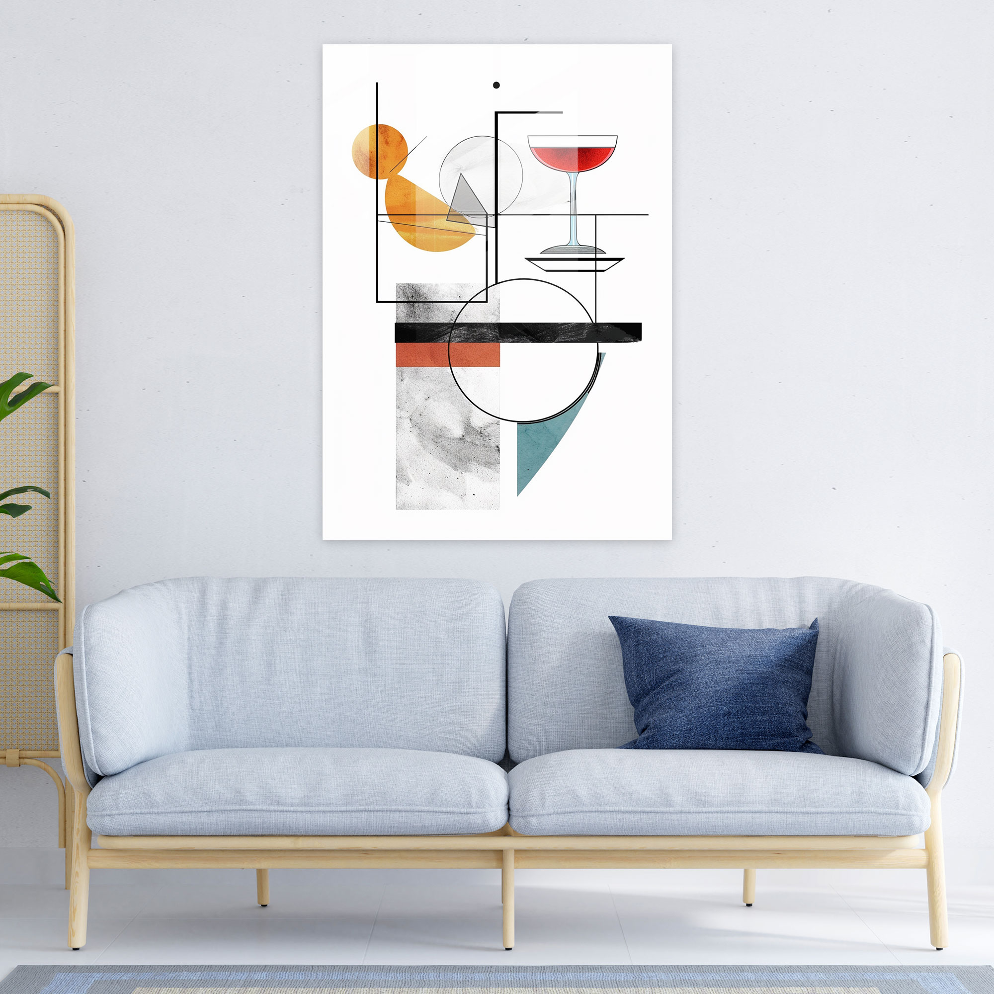 Floating Shapes Suprematism Glass Print - Suprematism, Home Decoration, Glass Print, Suprematism