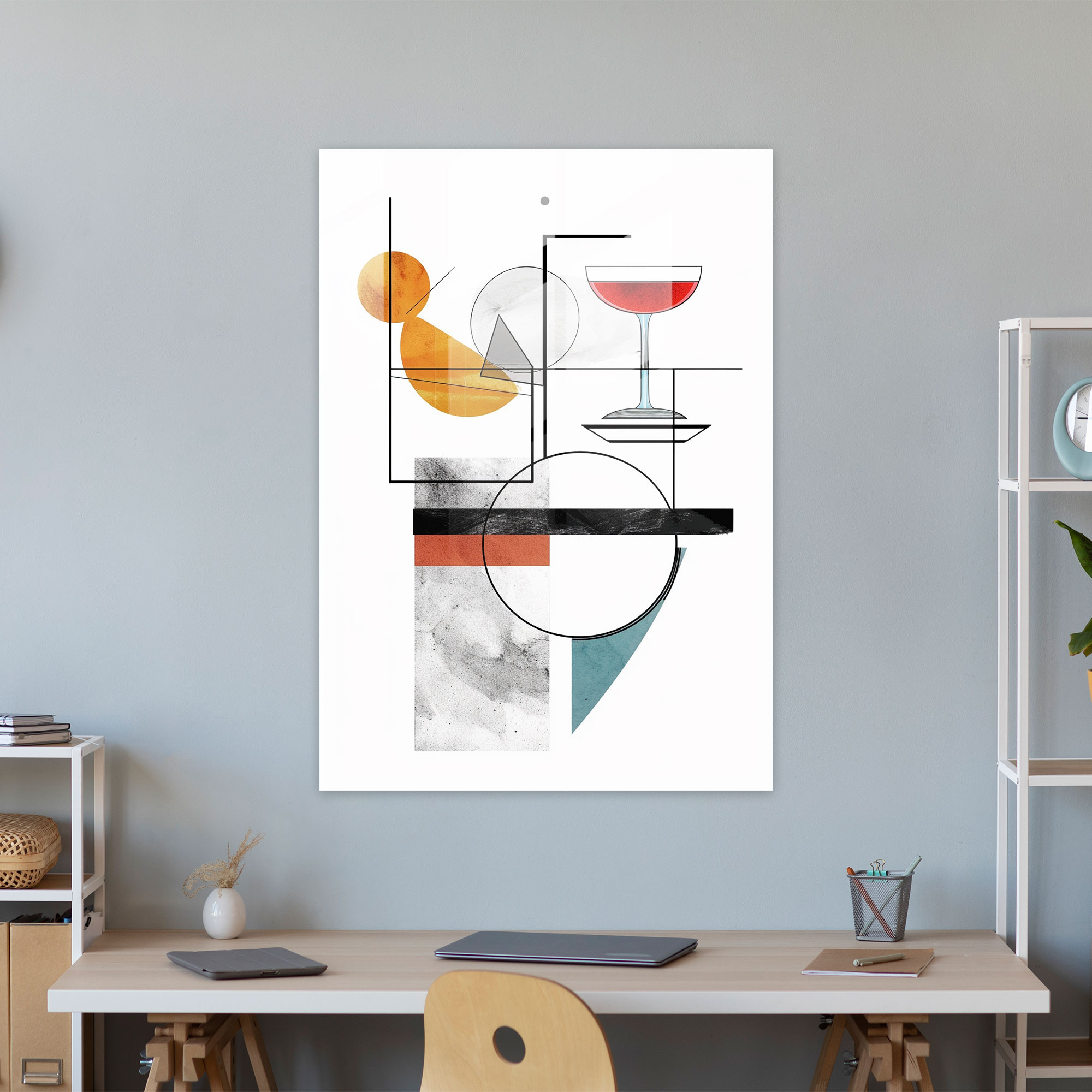 Floating Shapes Suprematism Glass Print - Suprematism, Home Decoration, Glass Print, Suprematism