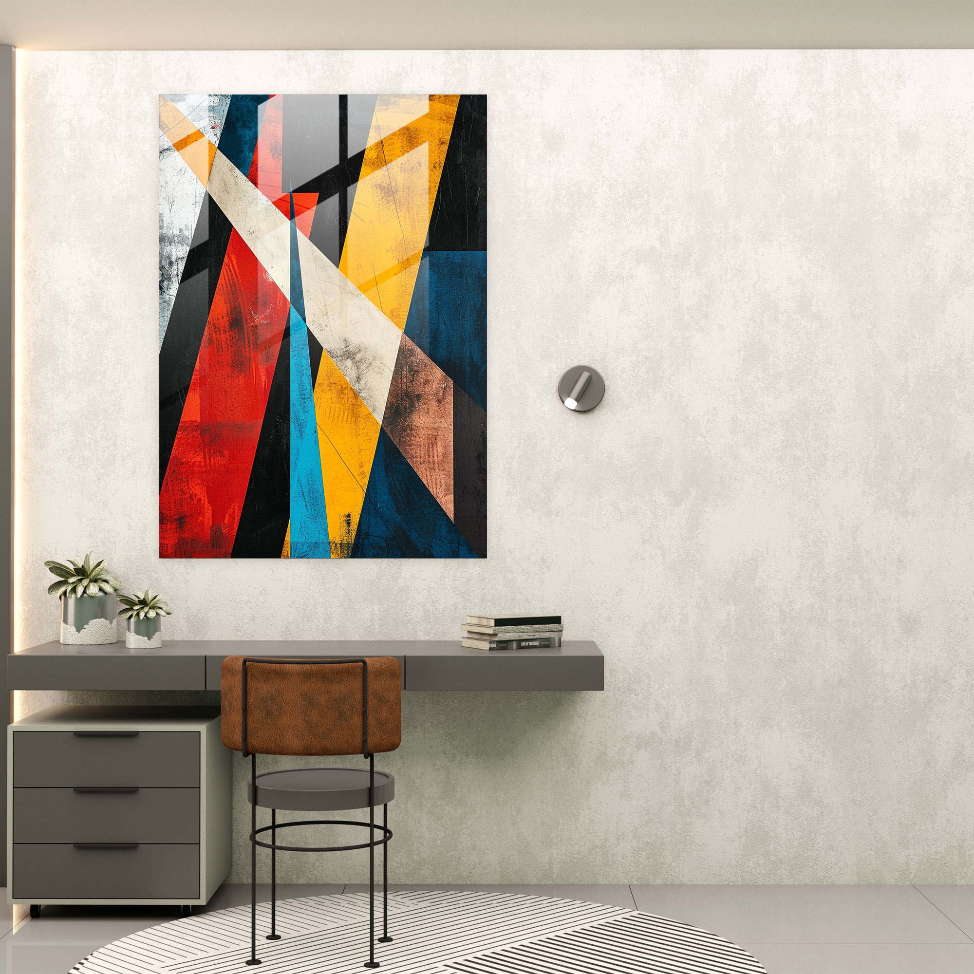 Intersecting Lines Suprematism Wall Decoration - Suprematism, Suprematism, Glass Art, Modern Art