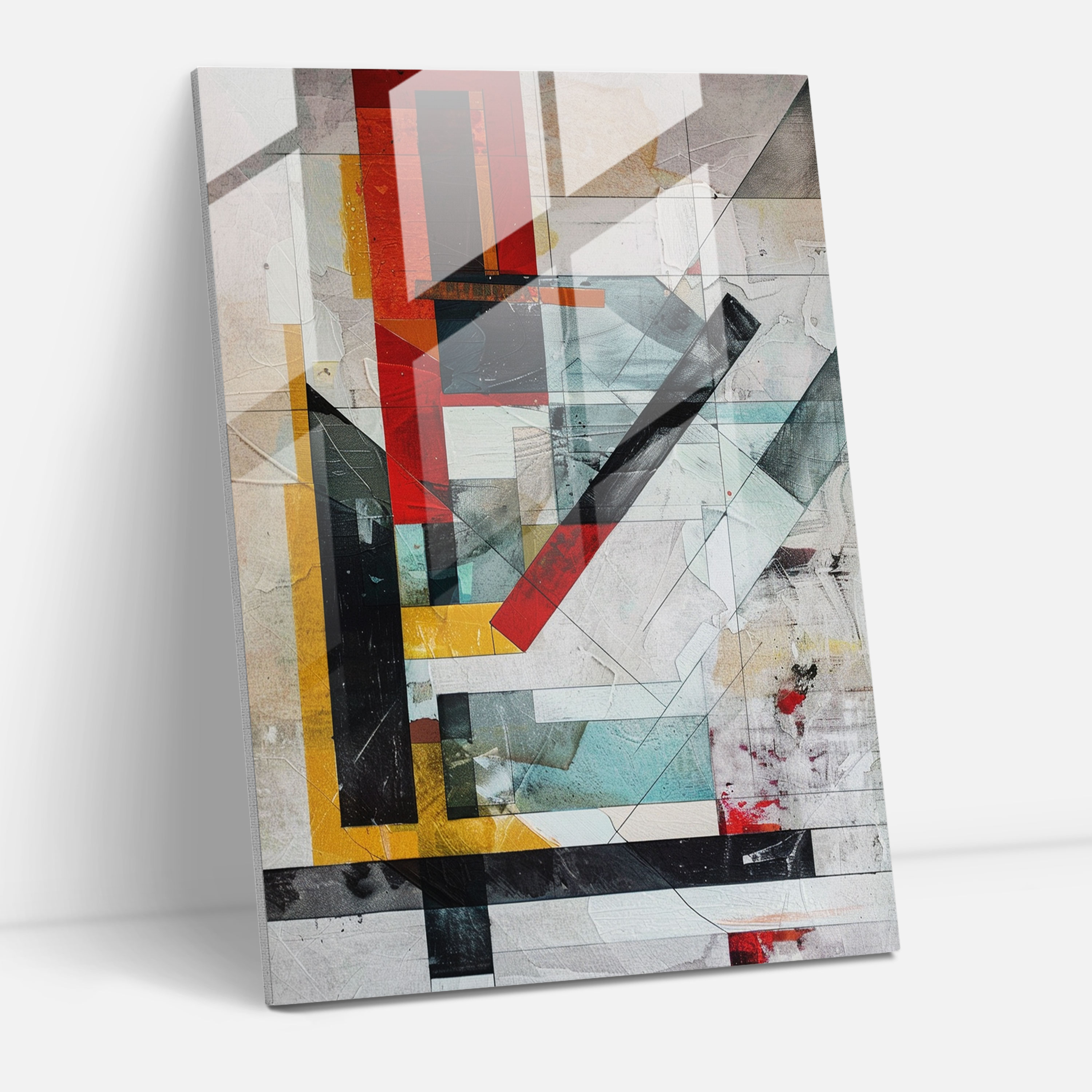 Suprematism Contrasting Elements Glass Wall Art - Suprematism, Glass Wall Art, Glass Art, Home Decoration